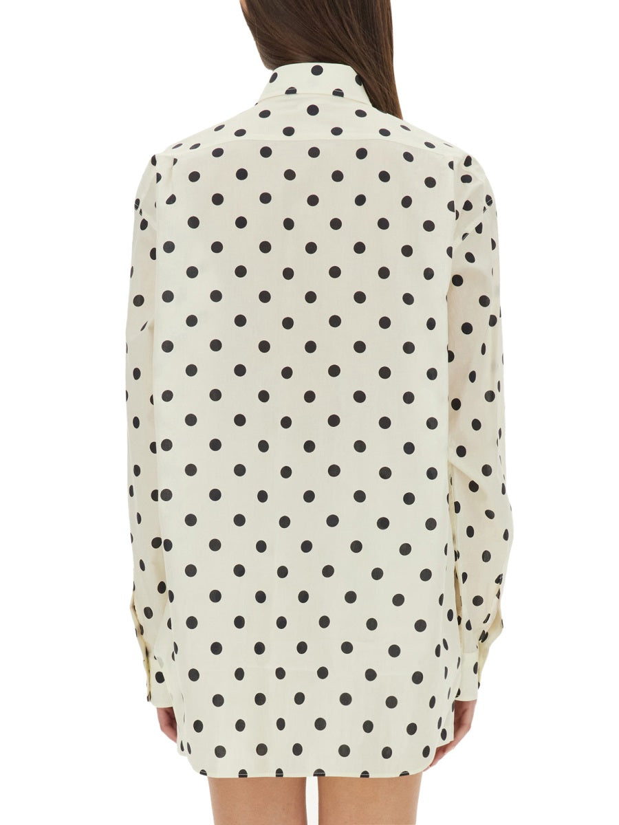 MOSCHINO COUTURE Polka Dots Shirt - Regular Fit, Size 40