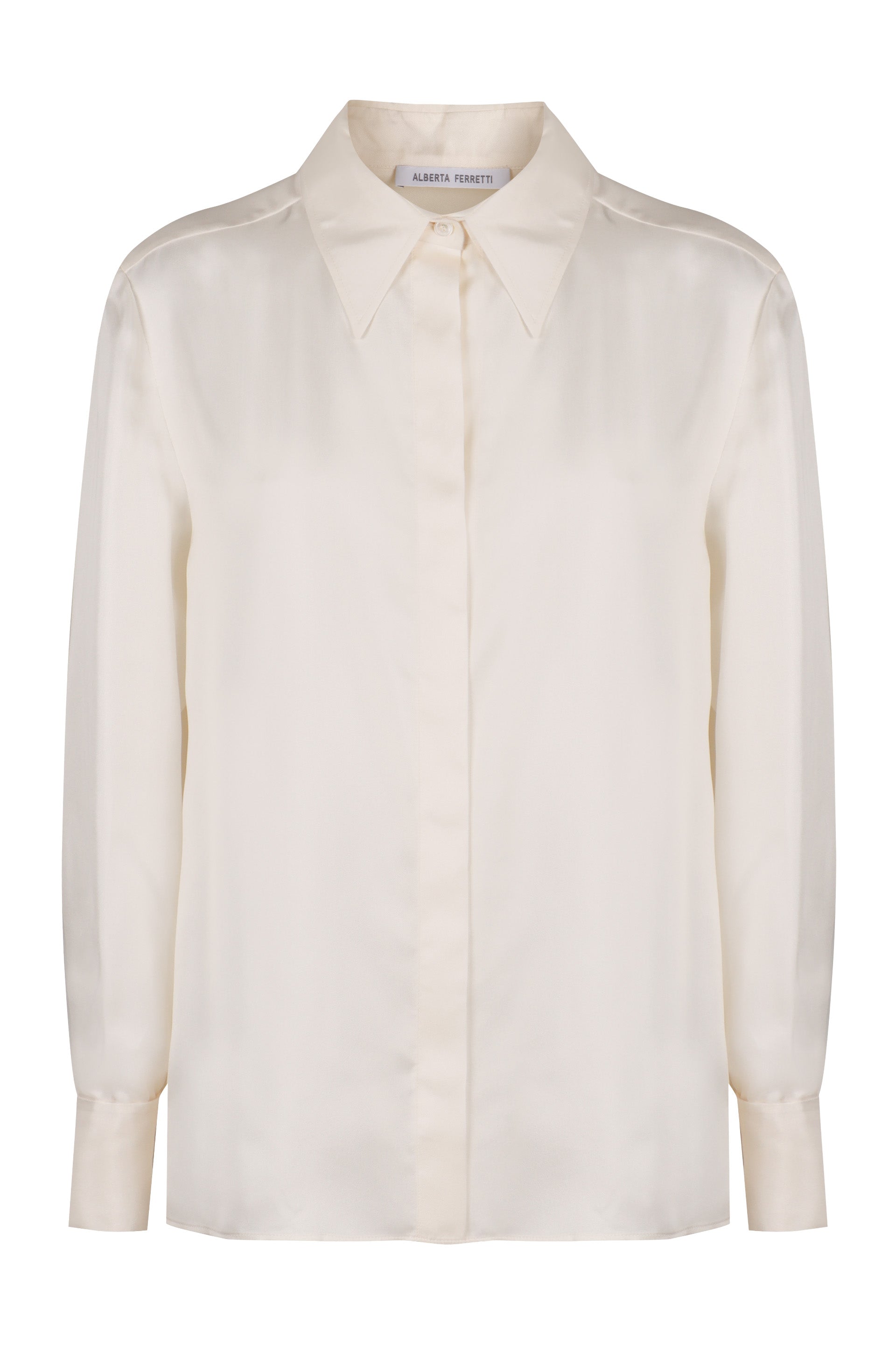 ALBERTA FERRETI Silk Shirt with Hidden Front Fastening