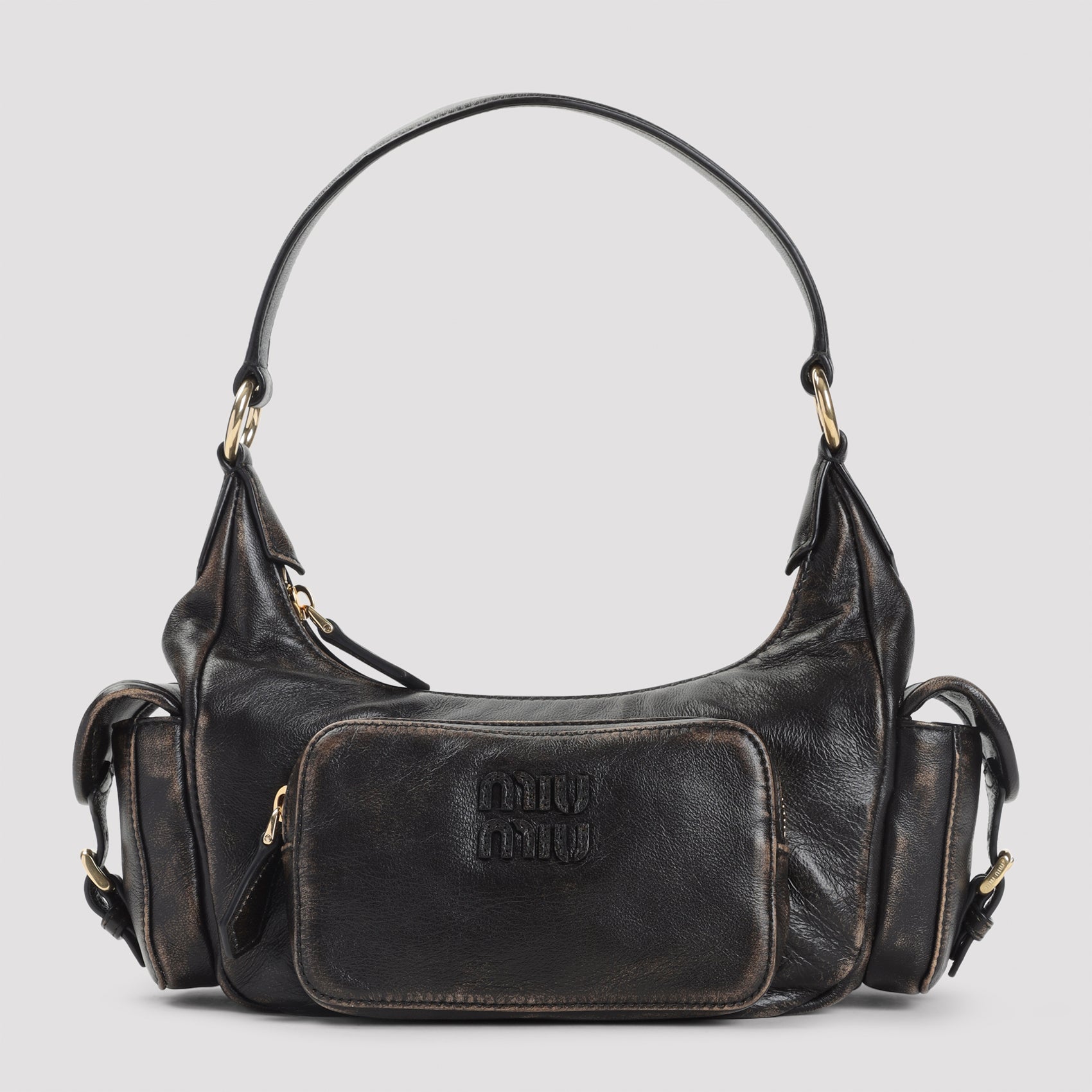 MIU MIU Men's Mini Leather Shoulder Bag - 29cm x 12cm x 9cm