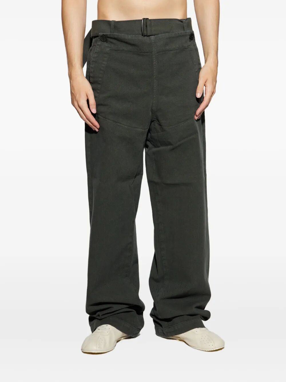 DRIES VAN NOTEN Straight Leg Cotton Trousers