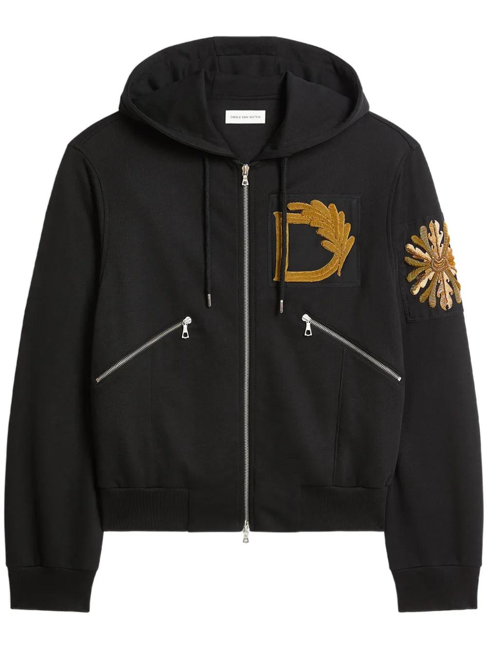 DRIES VAN NOTEN Men's Embroidered Cotton Sweatshirt - Size L