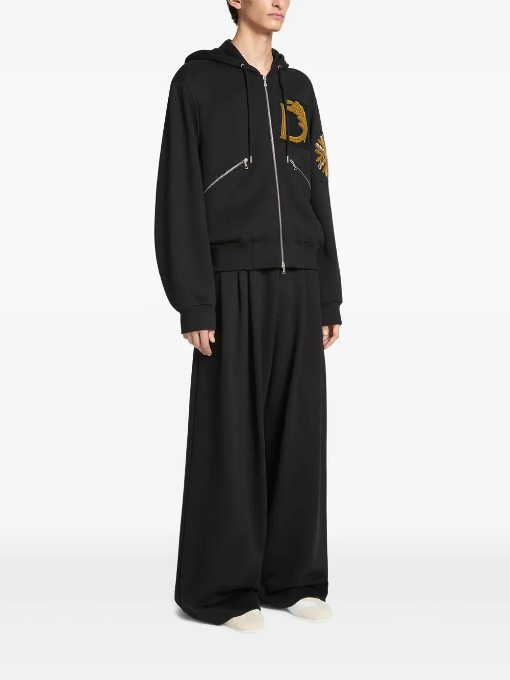 DRIES VAN NOTEN Men's Embroidered Cotton Sweatshirt - Size L