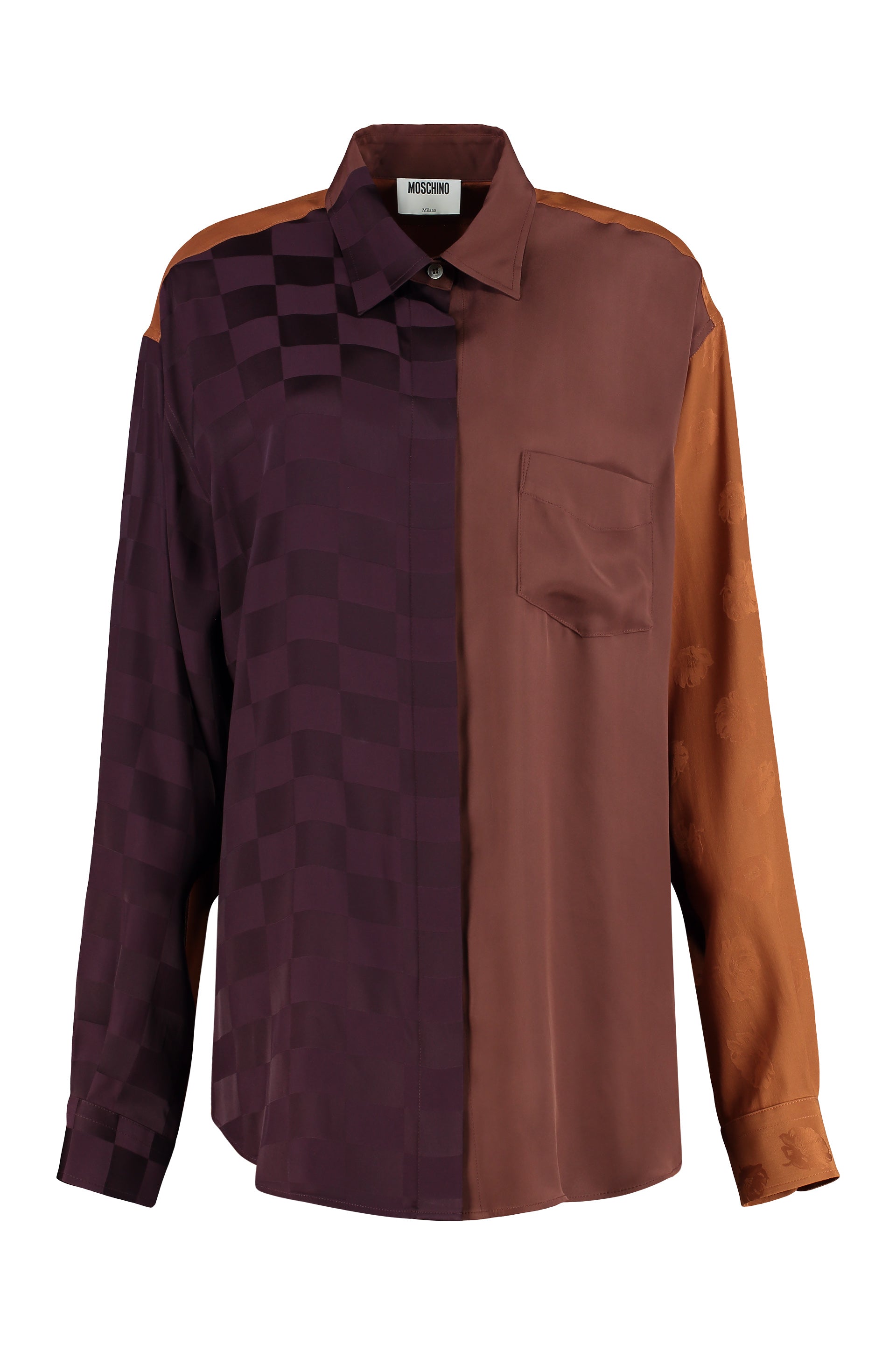 MOSCHINO COUTURE Silk Blend Shirt with Front Pocket