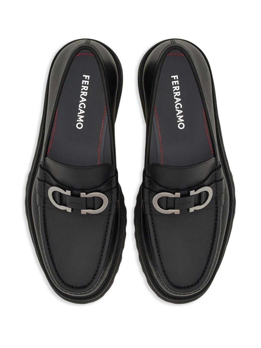 Ferragamo Gancini Hook Ornament Loafers for Men