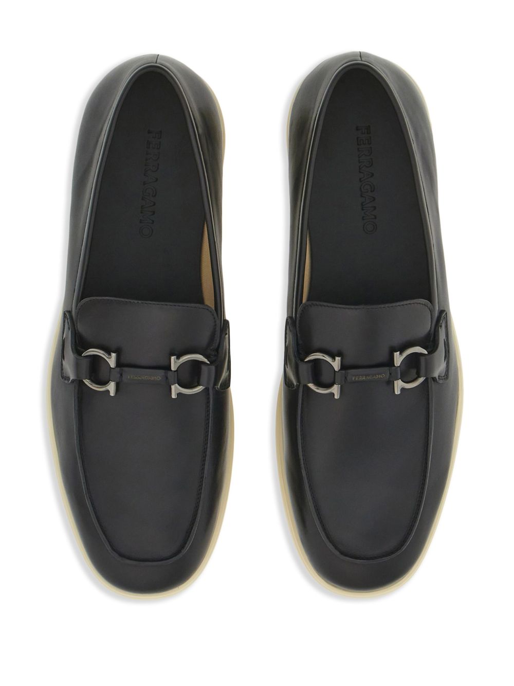 Ferragamo Gancini Hook Leather Loafers