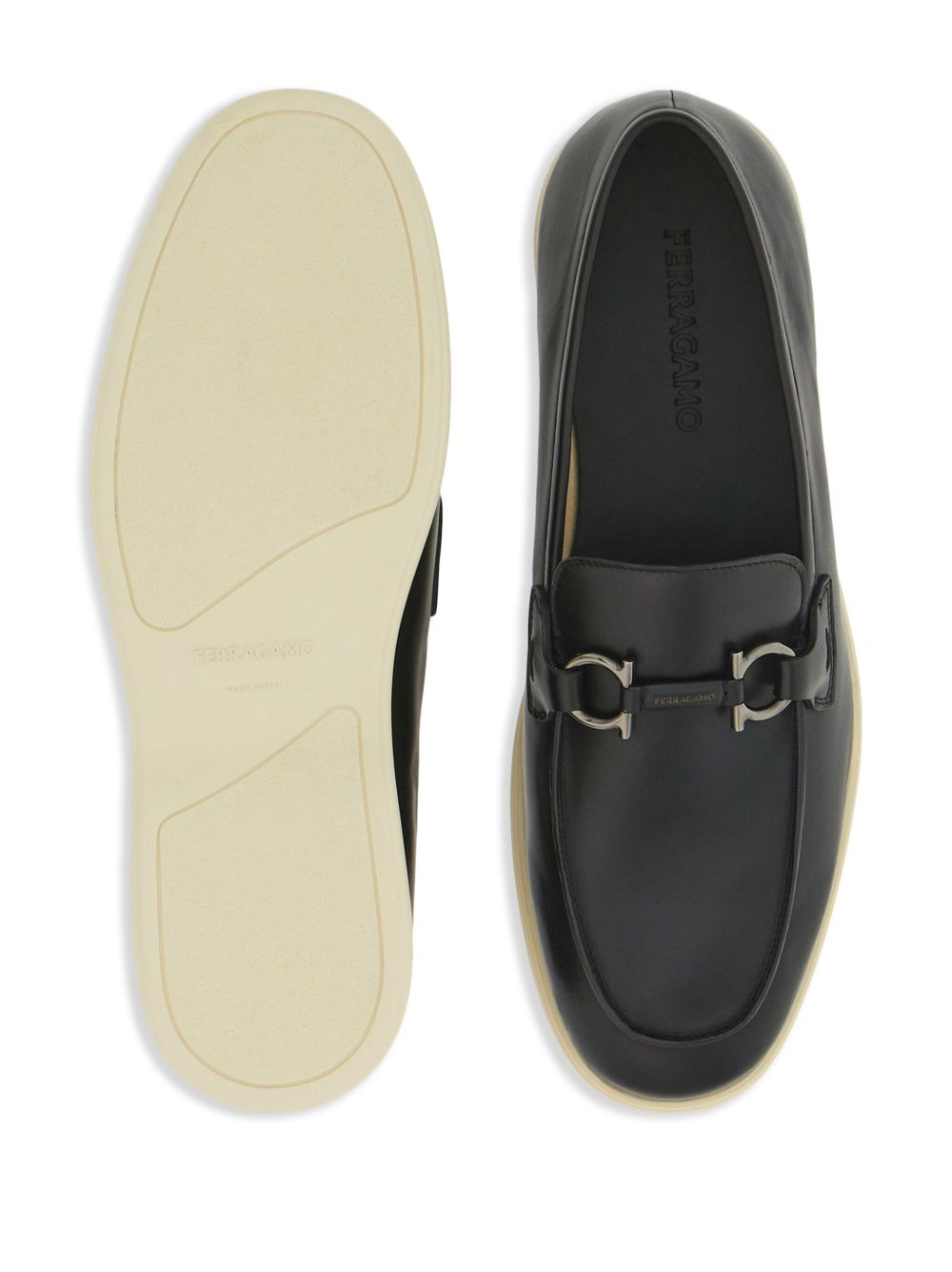 Ferragamo Gancini Hook Leather Loafers