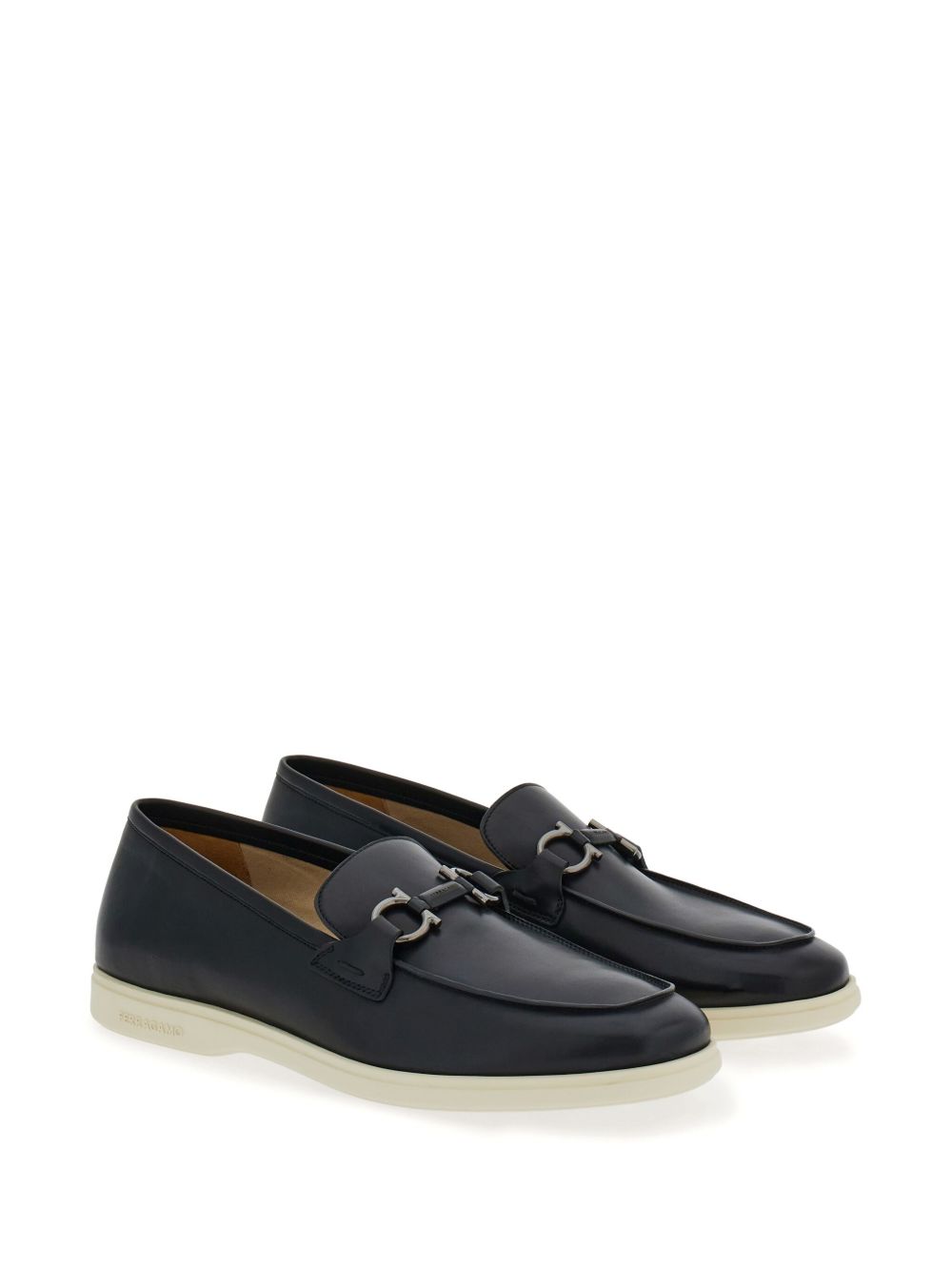 Ferragamo Gancini Hook Leather Loafers