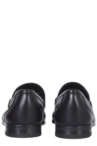 Ferragamo Leather Loafers with Gancini Hook