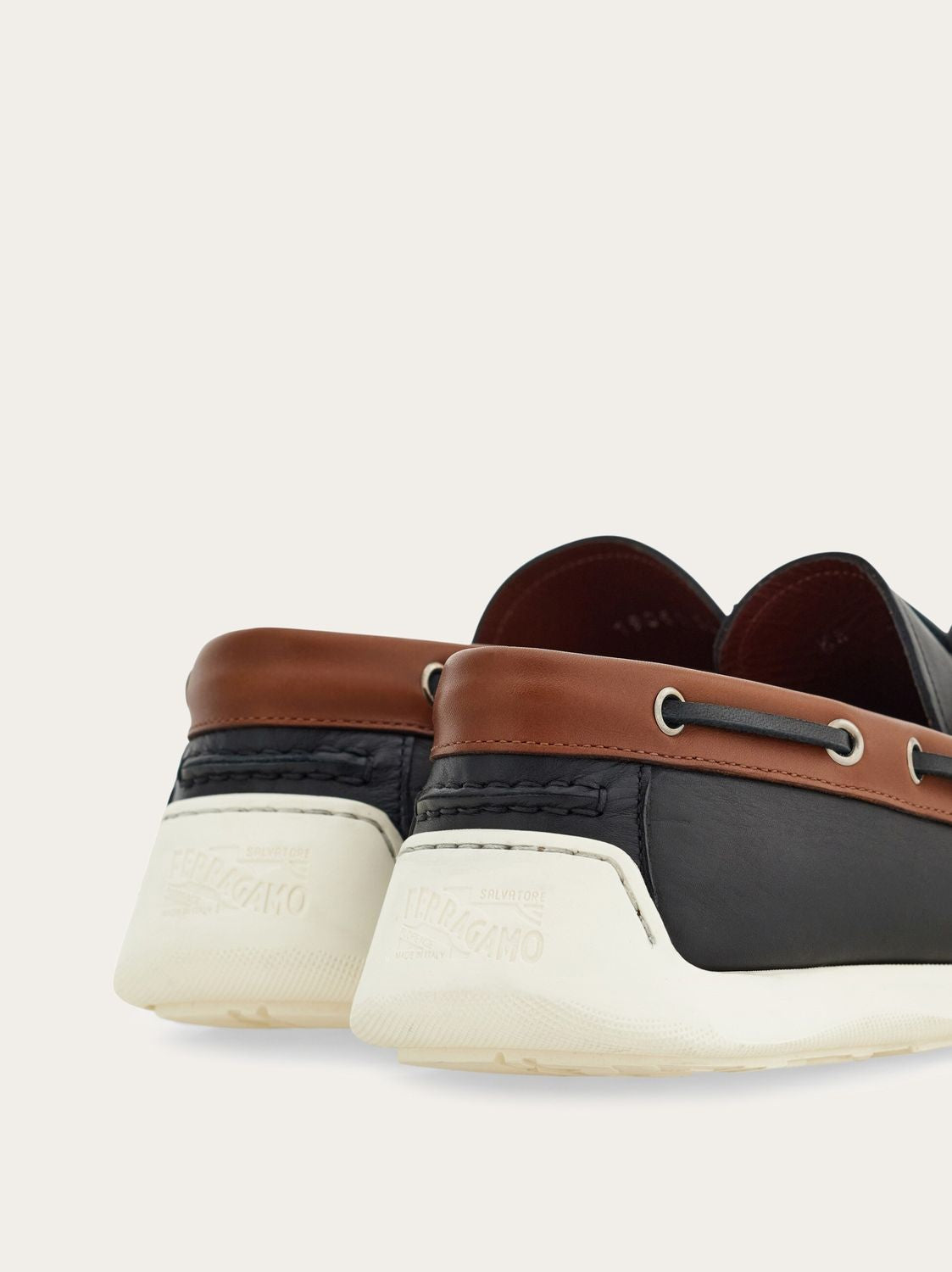 Ferragamo Men's Leather Moccasins with Bow Design