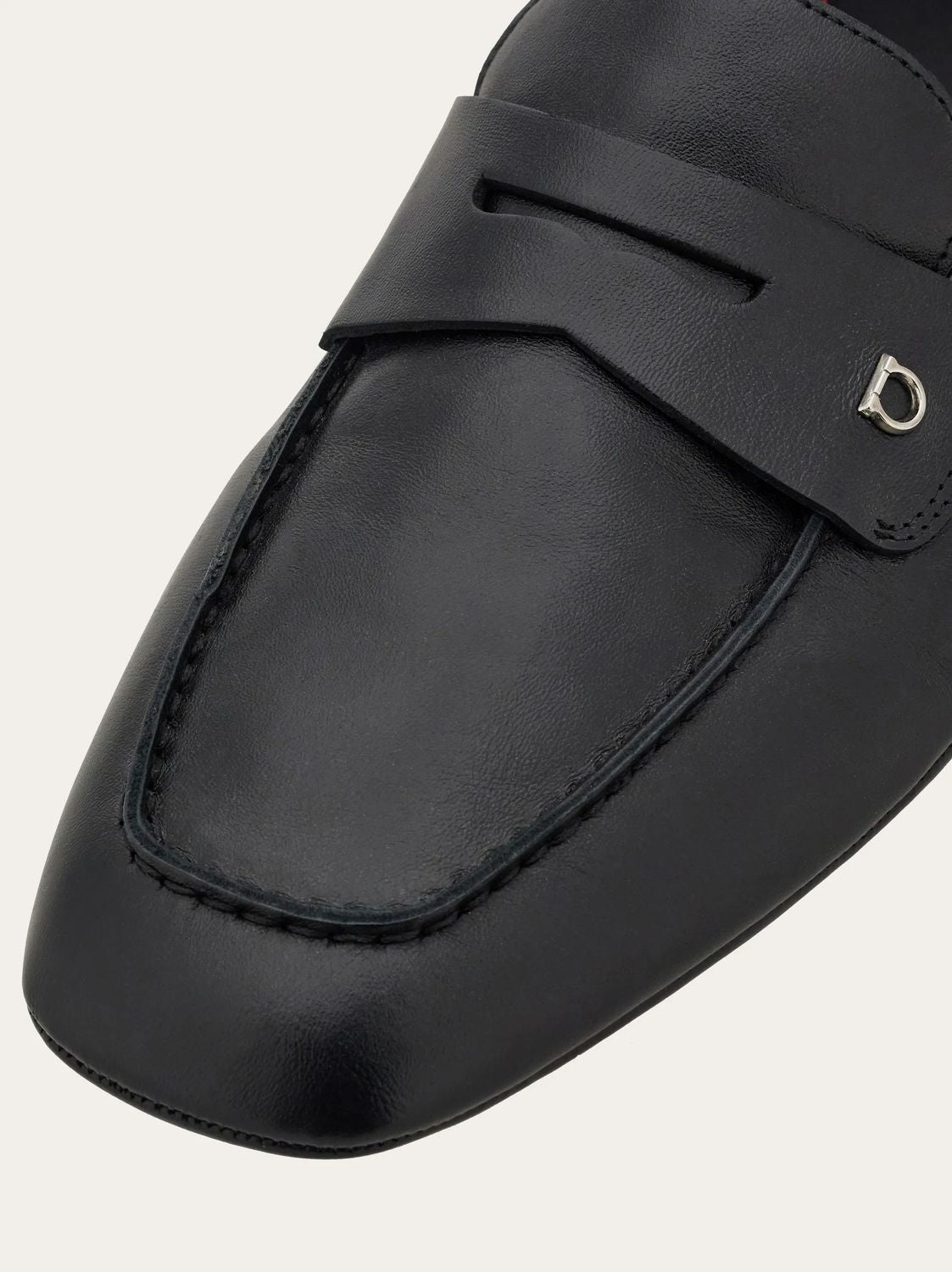 Ferragamo Men's Moccasin with Fur Adornment and Gancini Hook