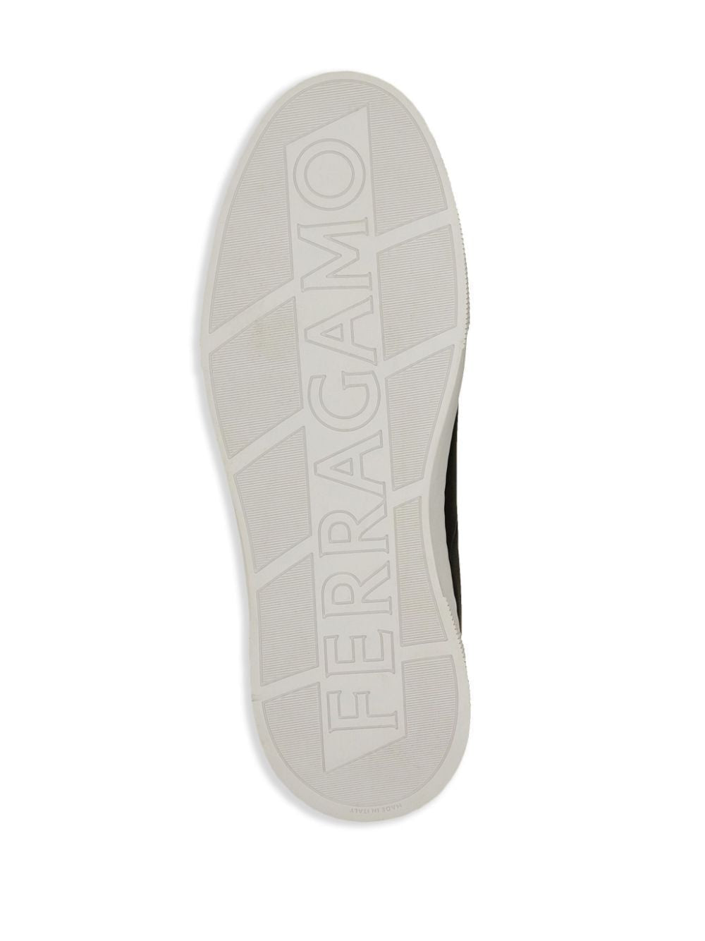 Ferragamo Leather and Jacquard Fabric Monogram Clayton Sneaker