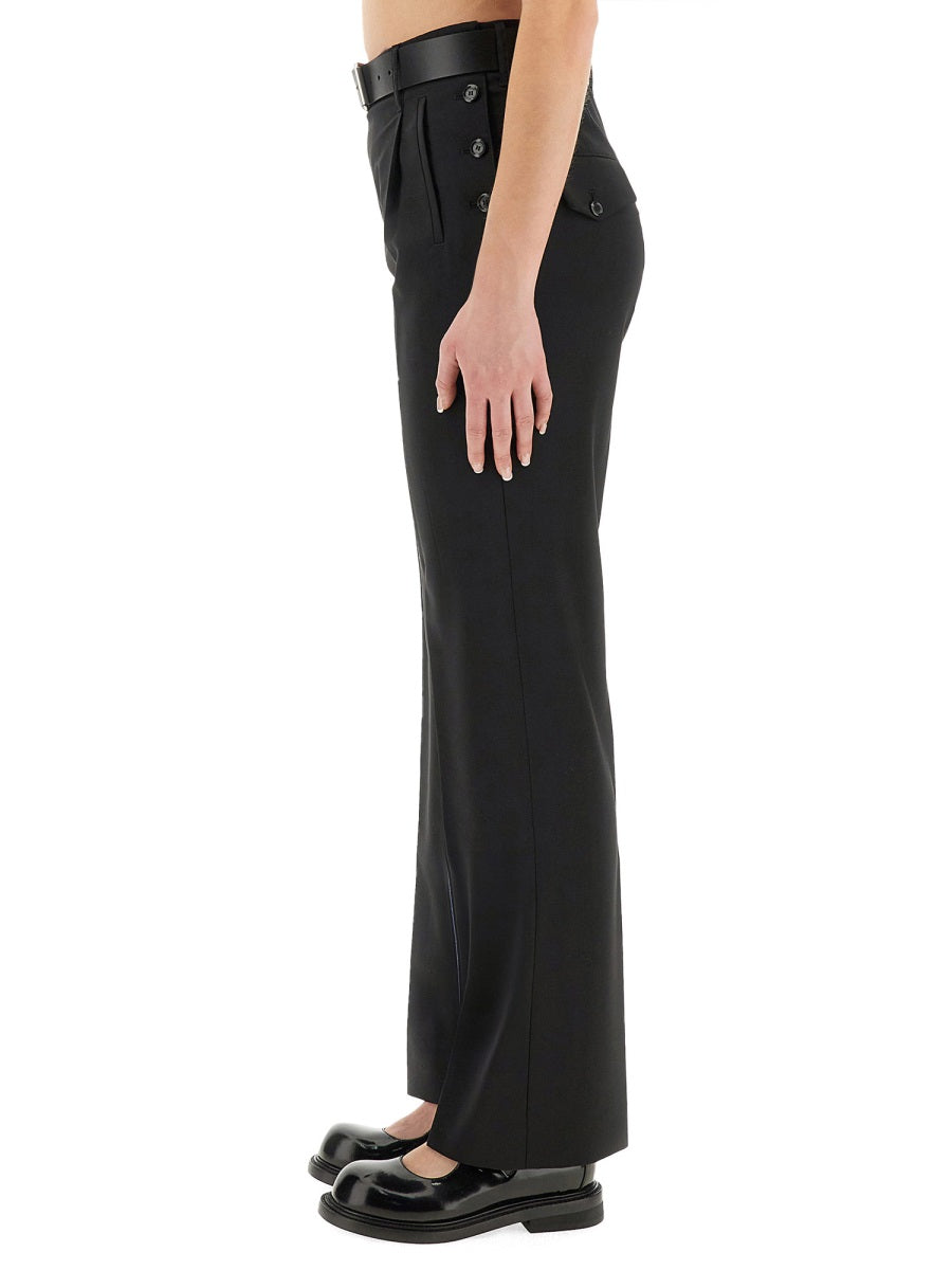 MOSCHINO COUTURE Straight Fit Virgin Wool Pants Size 40 IT