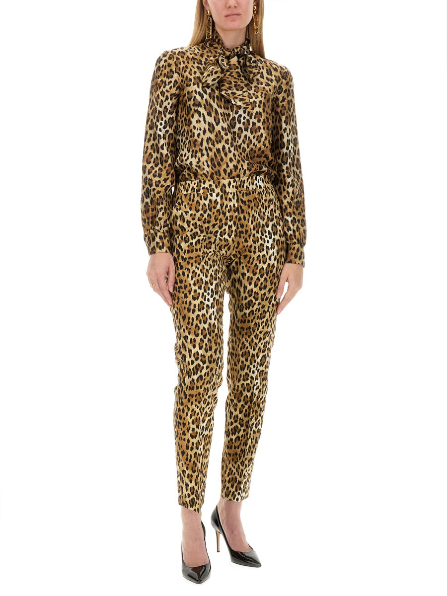 MOSCHINO COUTURE Animal Print Tailored Pants - Size 42