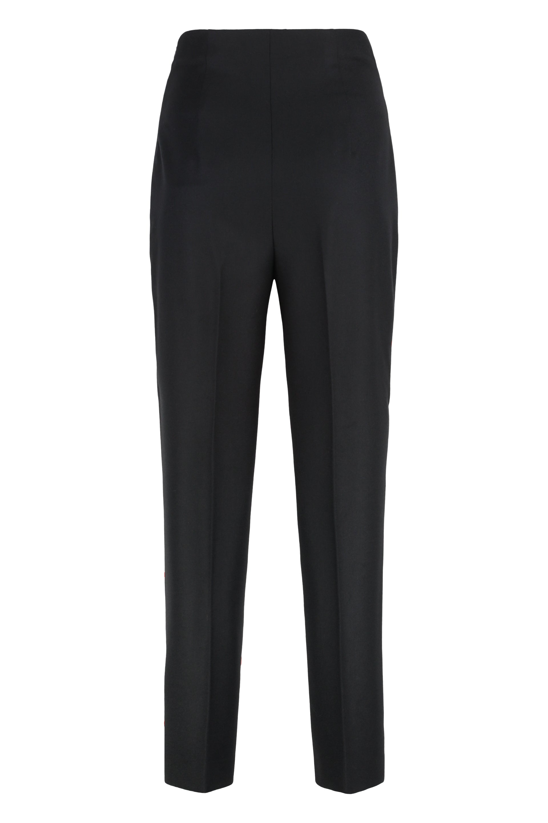 ALBERTA FERRETI Virgin Wool Trousers with Side Zip Closure