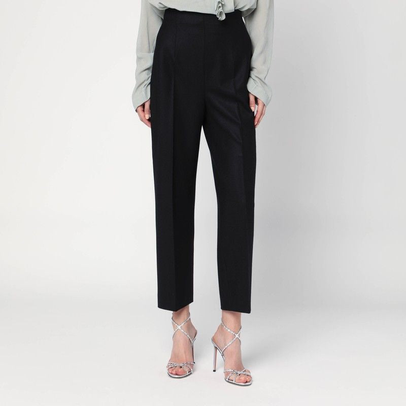 ALBERTA FERRETI High-Waisted Wool-Blend Trousers
