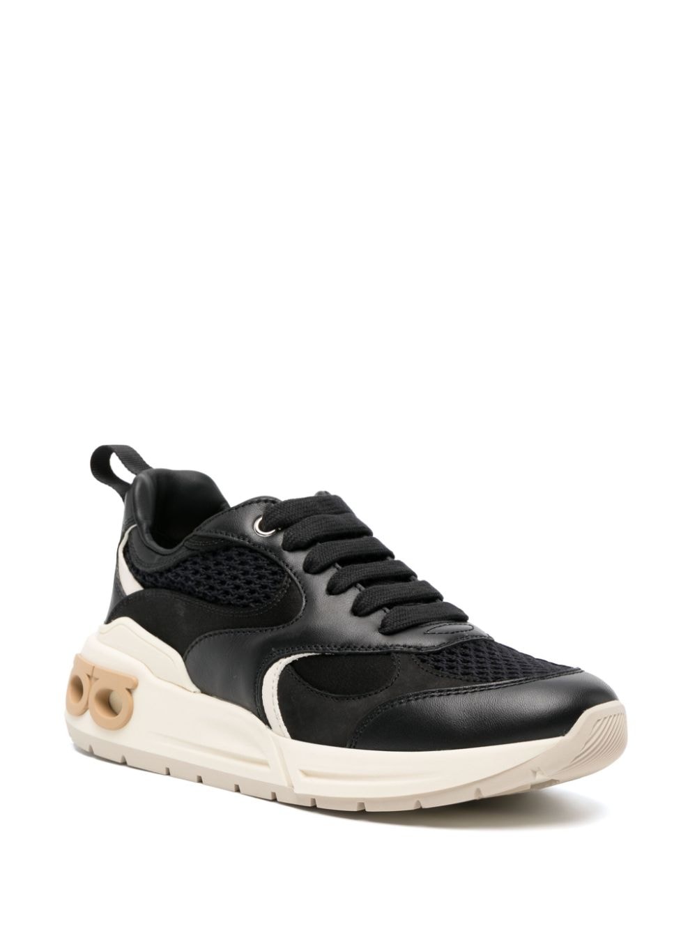 Ferragamo Almond-Toe Chunky Sole Panelled Sneakers