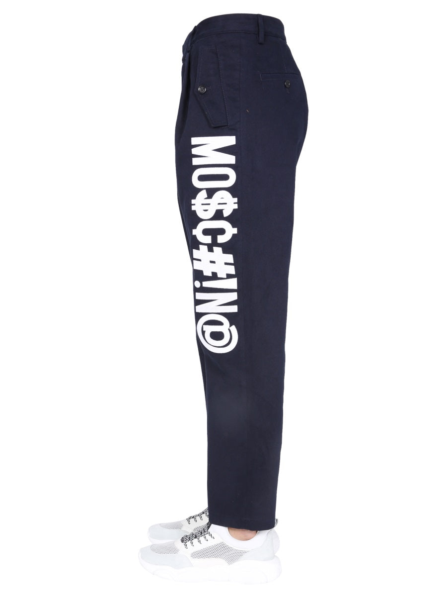 MOSCHINO COUTURE Fashion Forward Symbols Logo Trousers in Size Small