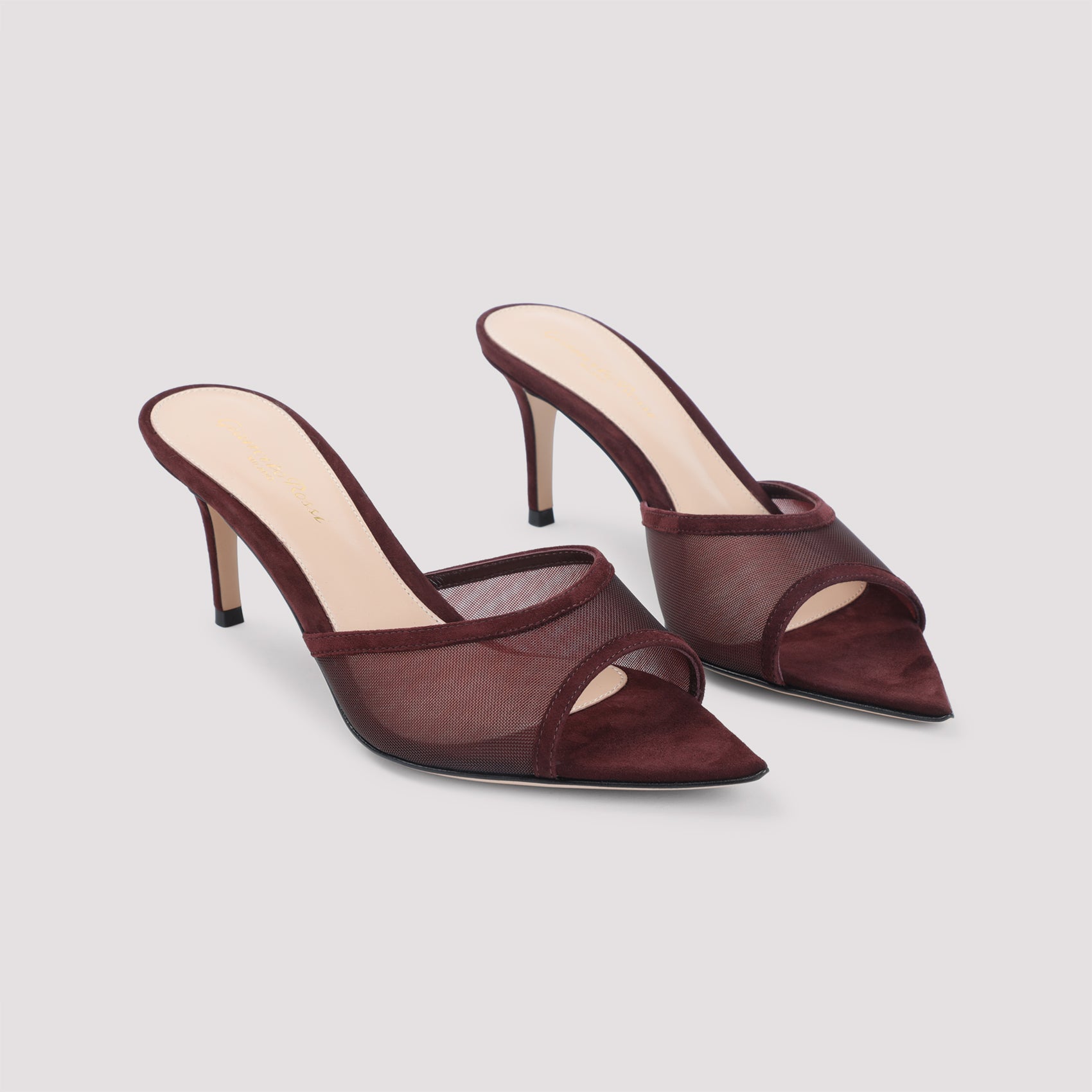 GIANVITO ROSSI Elle 70 Flat Suede Mules