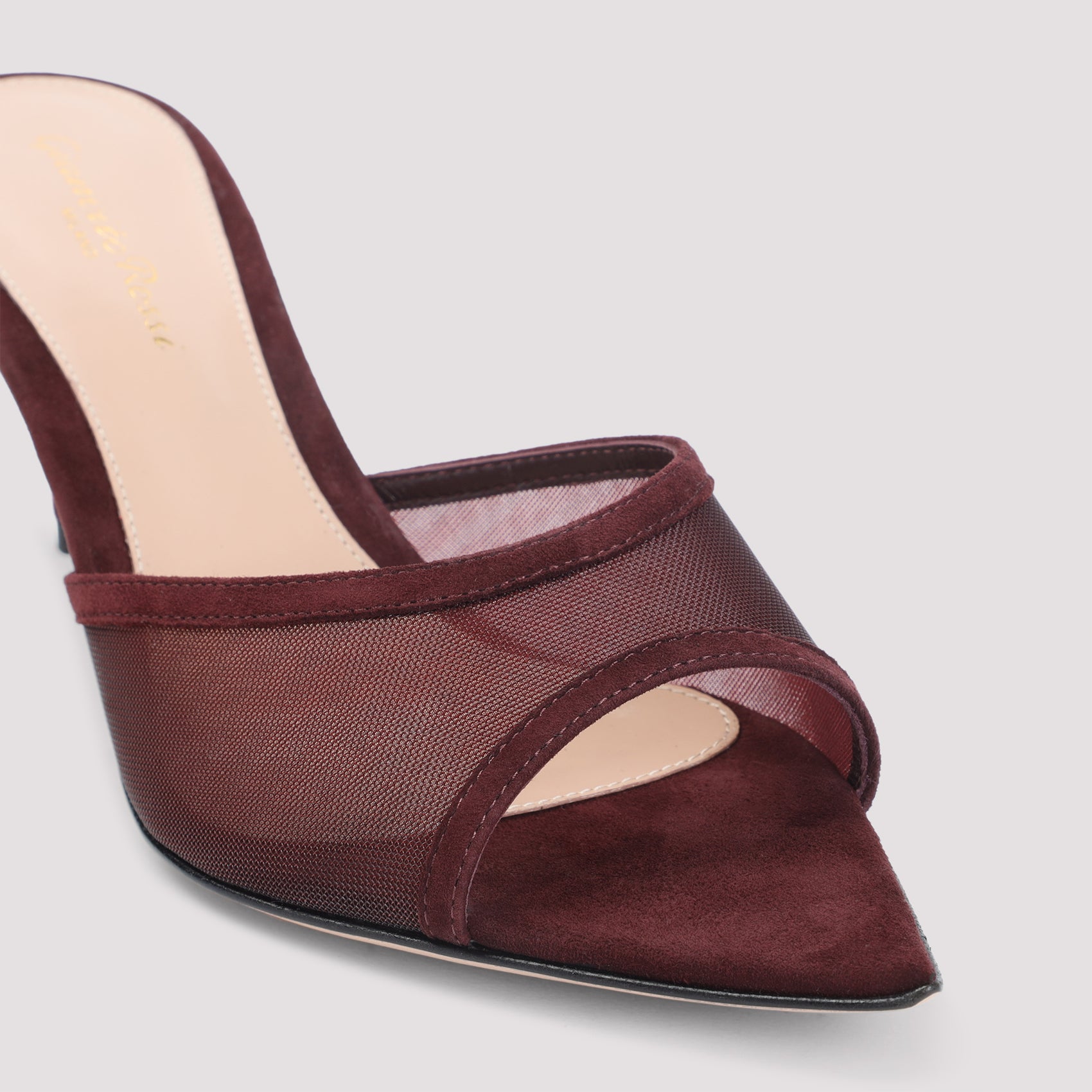 GIANVITO ROSSI Elle 70 Flat Suede Mules