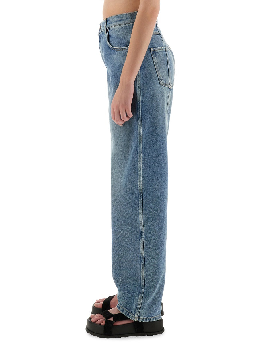MOSCHINO COUTURE Wide Leg Cotton Jeans - Size 40