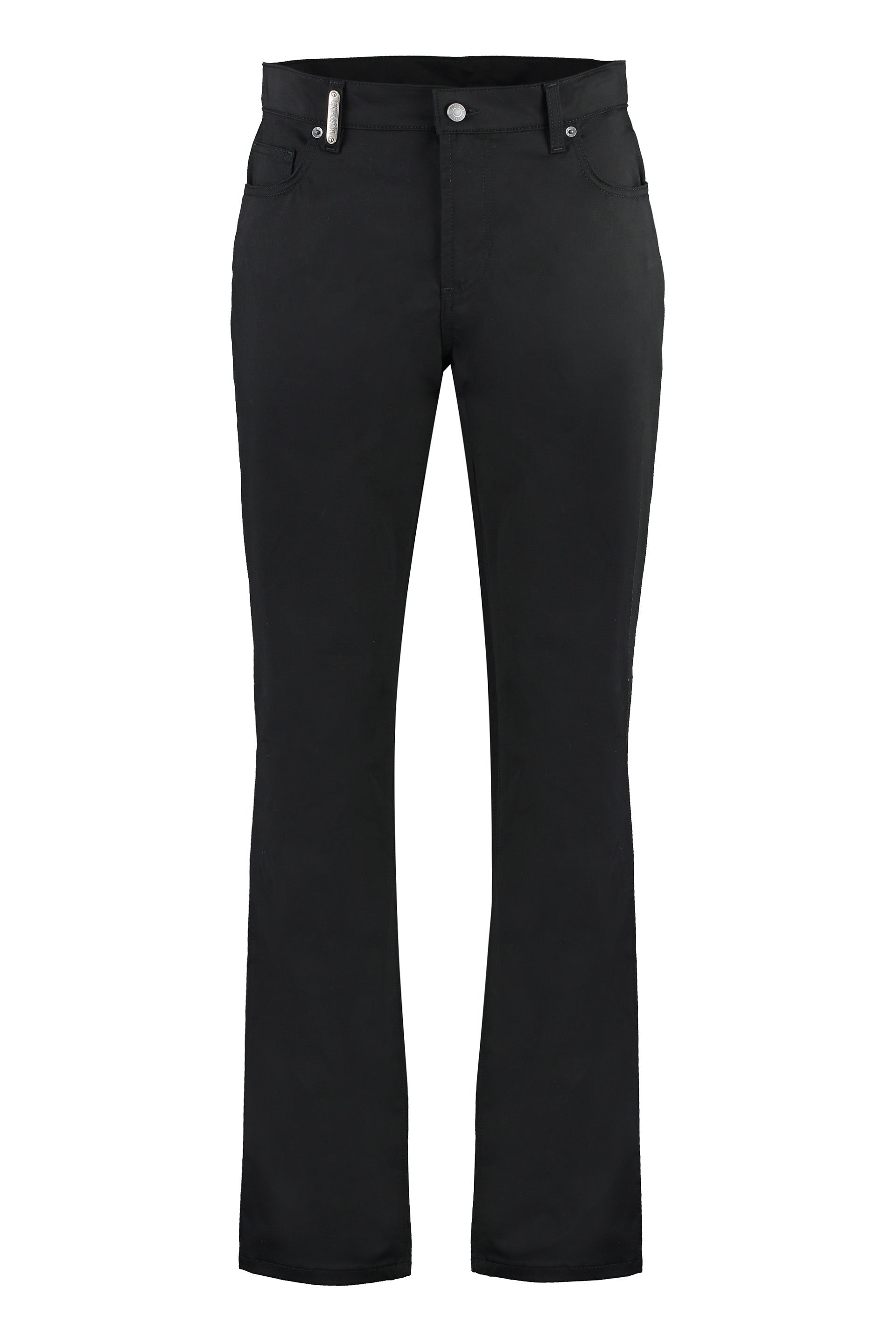 MOSCHINO COUTURE Stretch Cotton Trousers with Front Logo