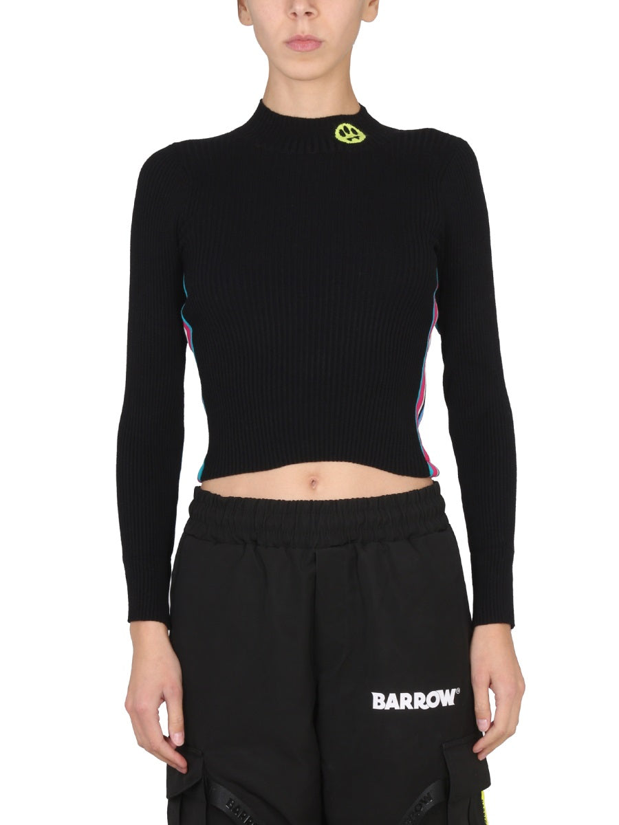 BARROW Half Neck Mini Top with Logo and Bands