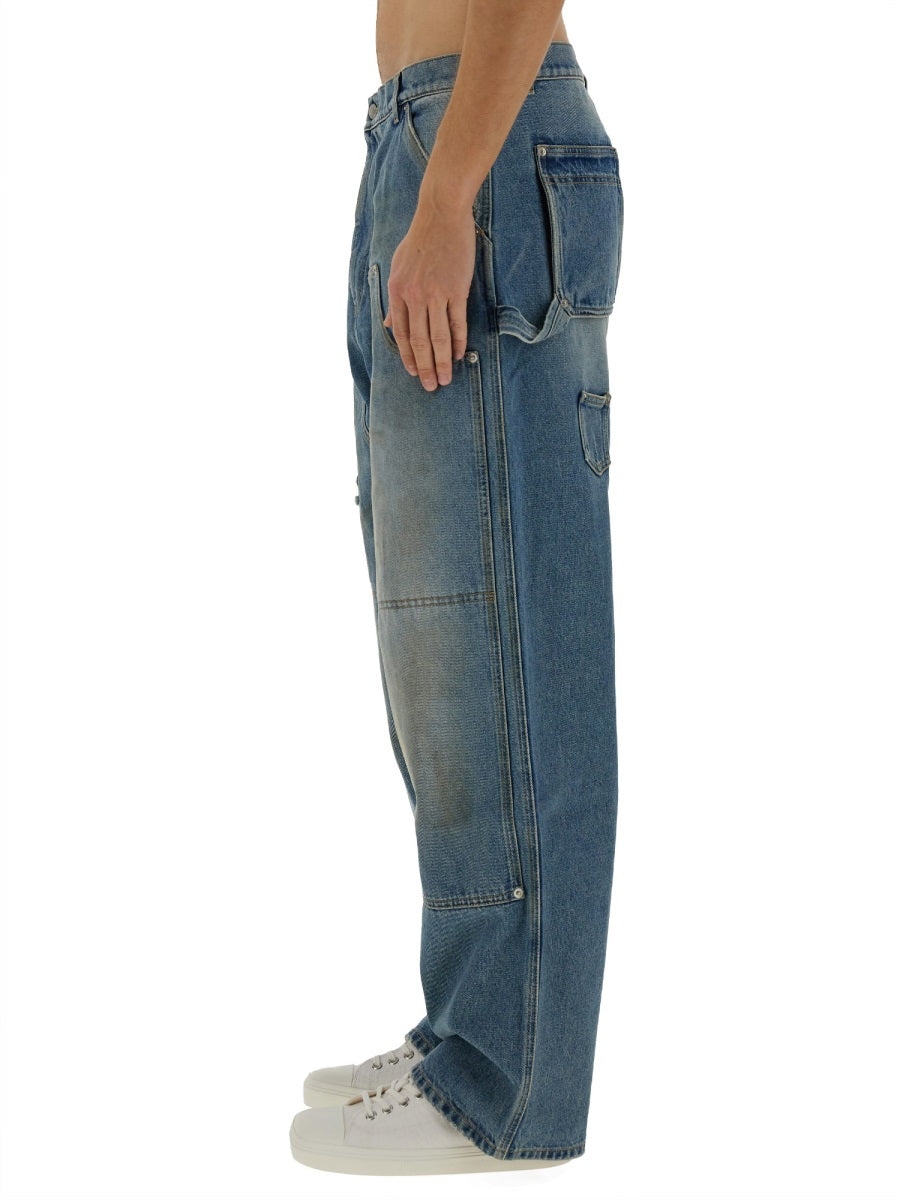 MOSCHINO COUTURE Wide Leg Denim Jeans - Size L