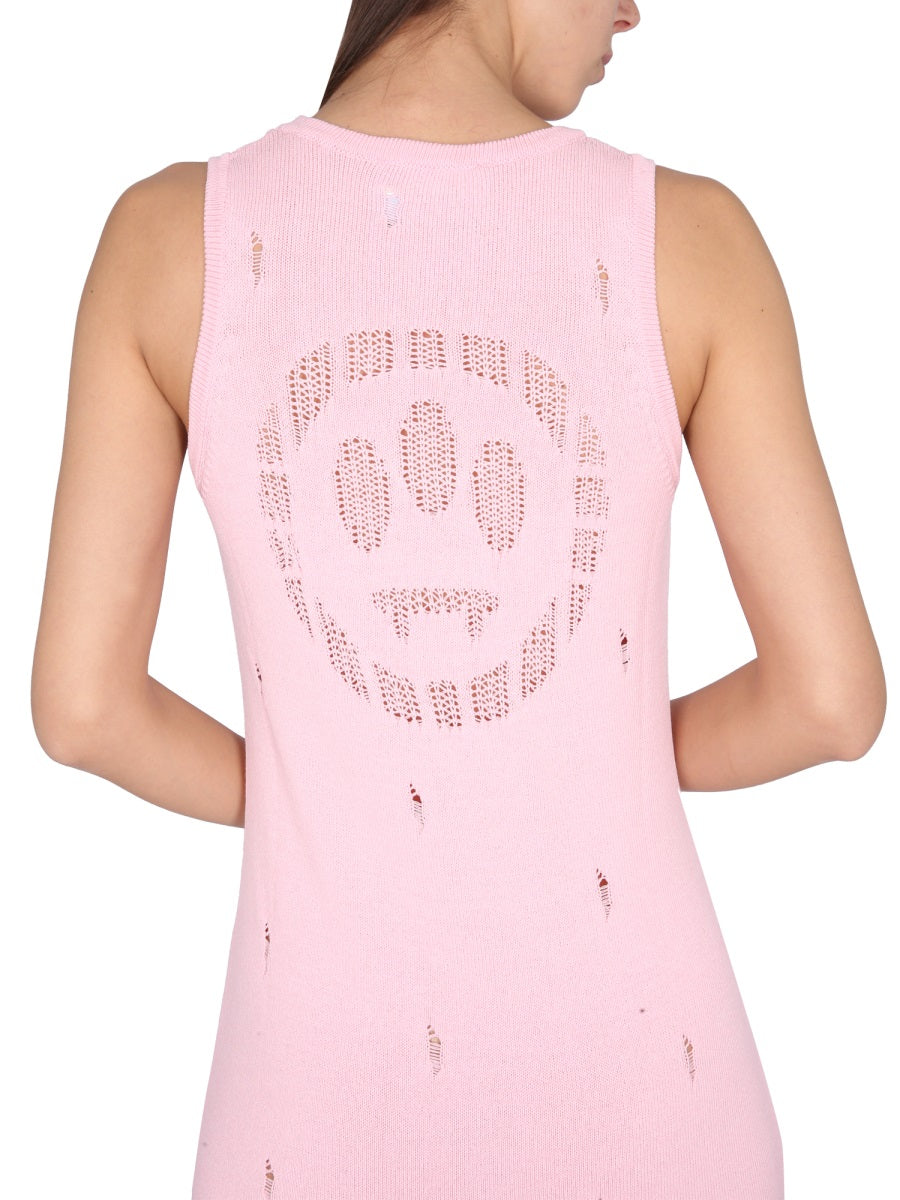 BARROW Viscose Mini Dress with Round Neckline