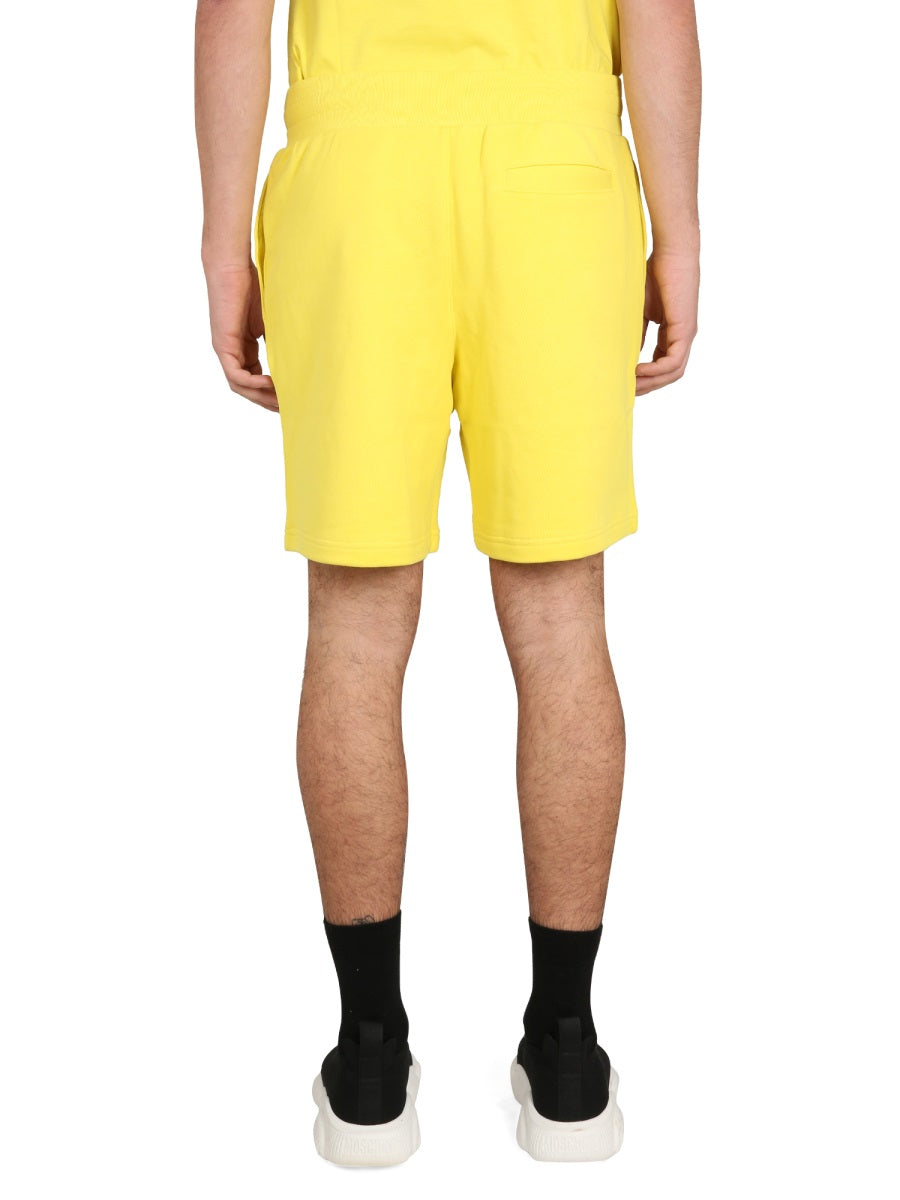 MOSCHINO COUTURE Men's Logo Bermuda Shorts with Elastic Waistband