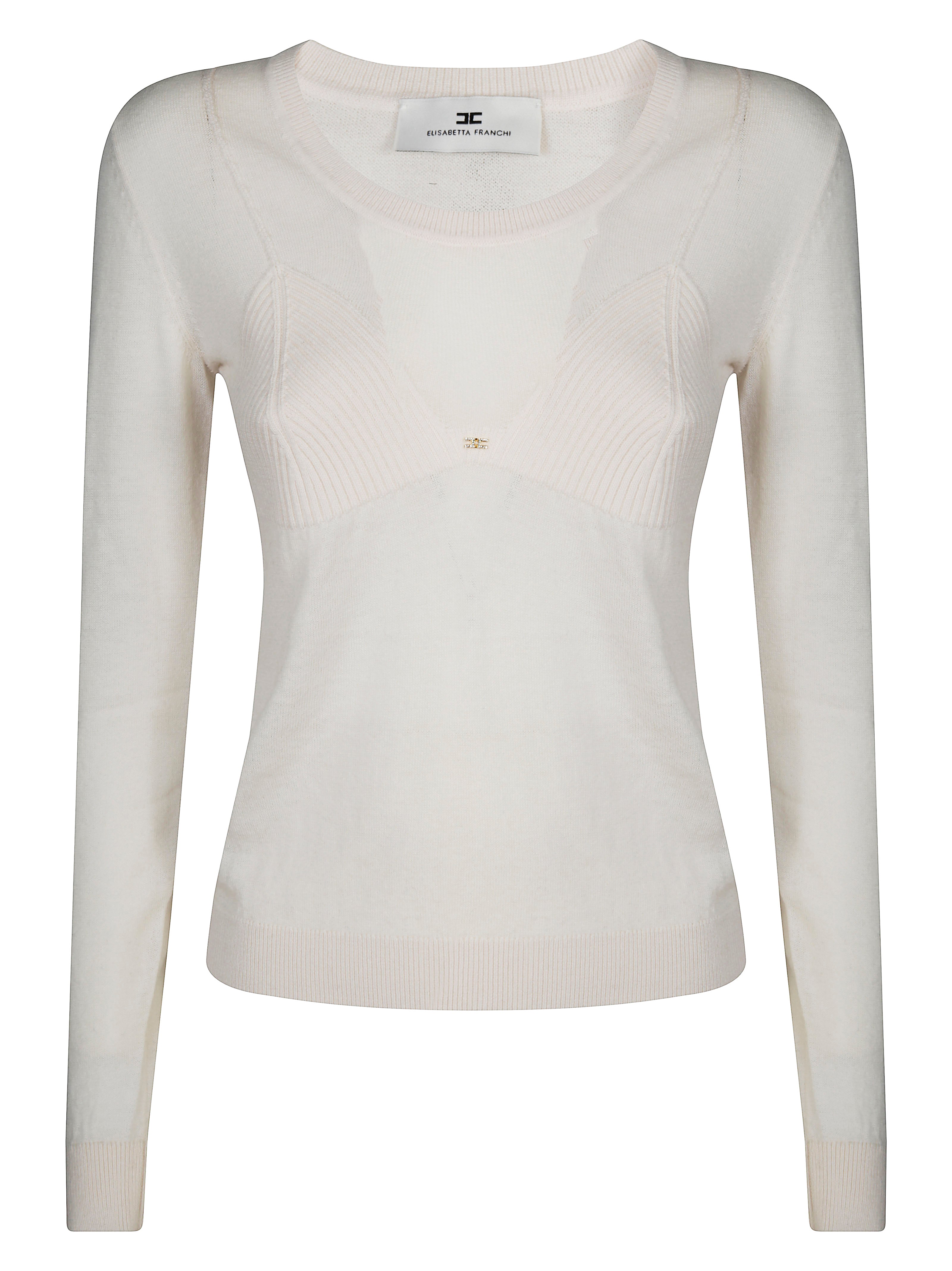 ELISABETTA FRANCHI Long Sleeve Crew Neck Sweater