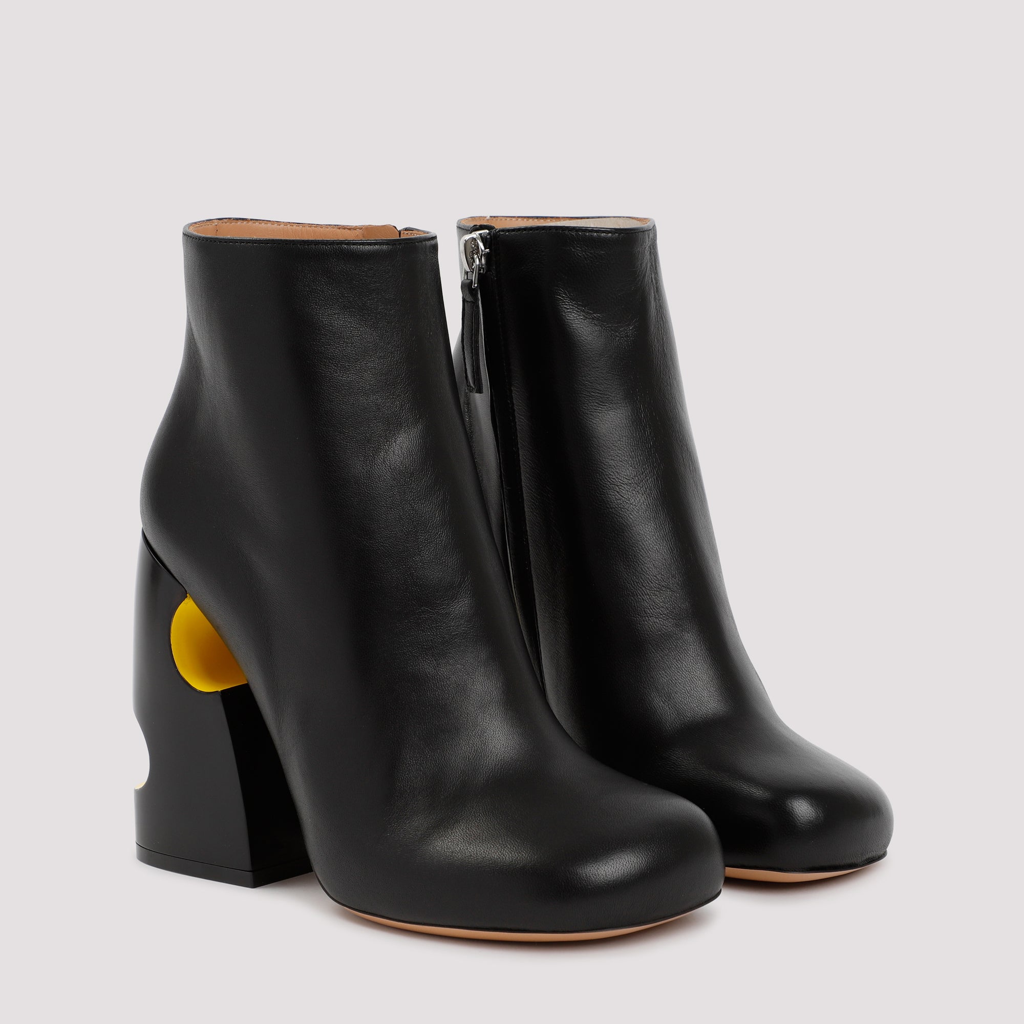 OFF WHITE Pop Bulky Nappa Ankle Boot - 11cm Heel Height