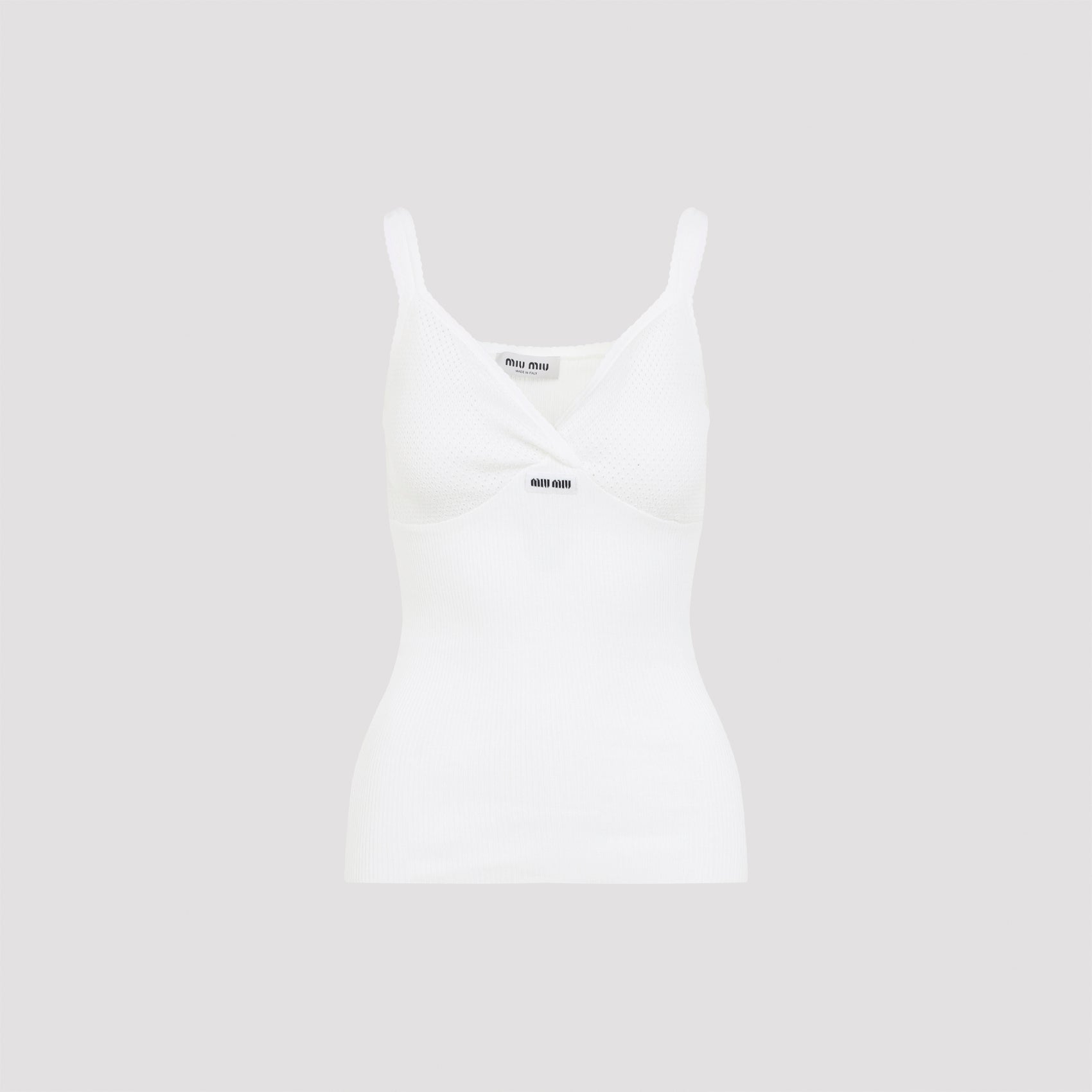 MIU MIU Cotton Tank Top for Men - FW25 Collection