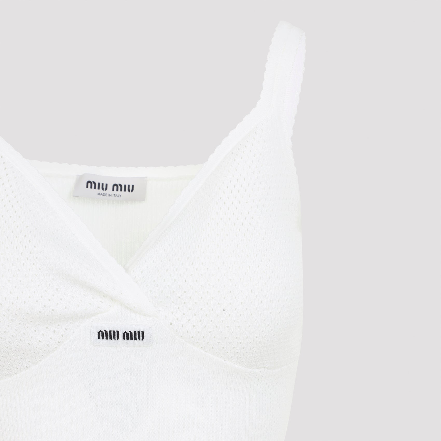 MIU MIU Cotton Tank Top for Men - FW25 Collection