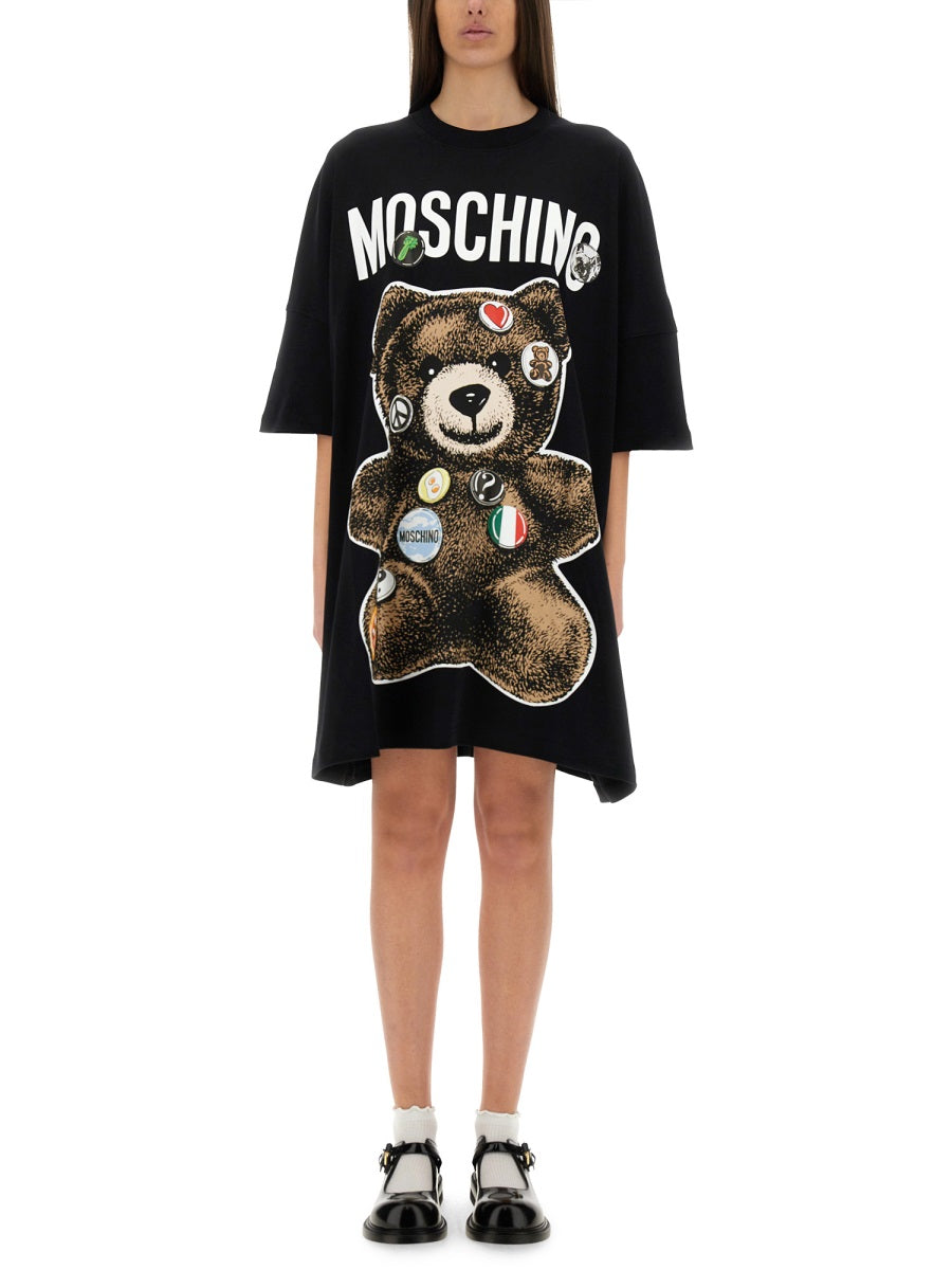 MOSCHINO COUTURE Oversized Teddy Bear Short Dress