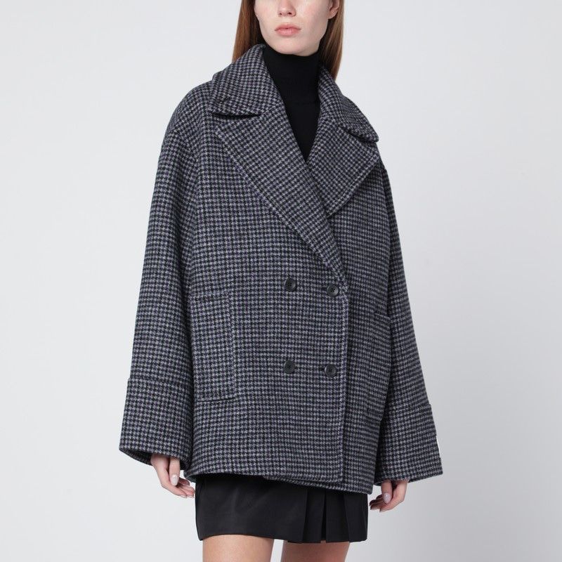 CALVIN KLEIN Double-Breasted Houndstooth Jacket for Women
