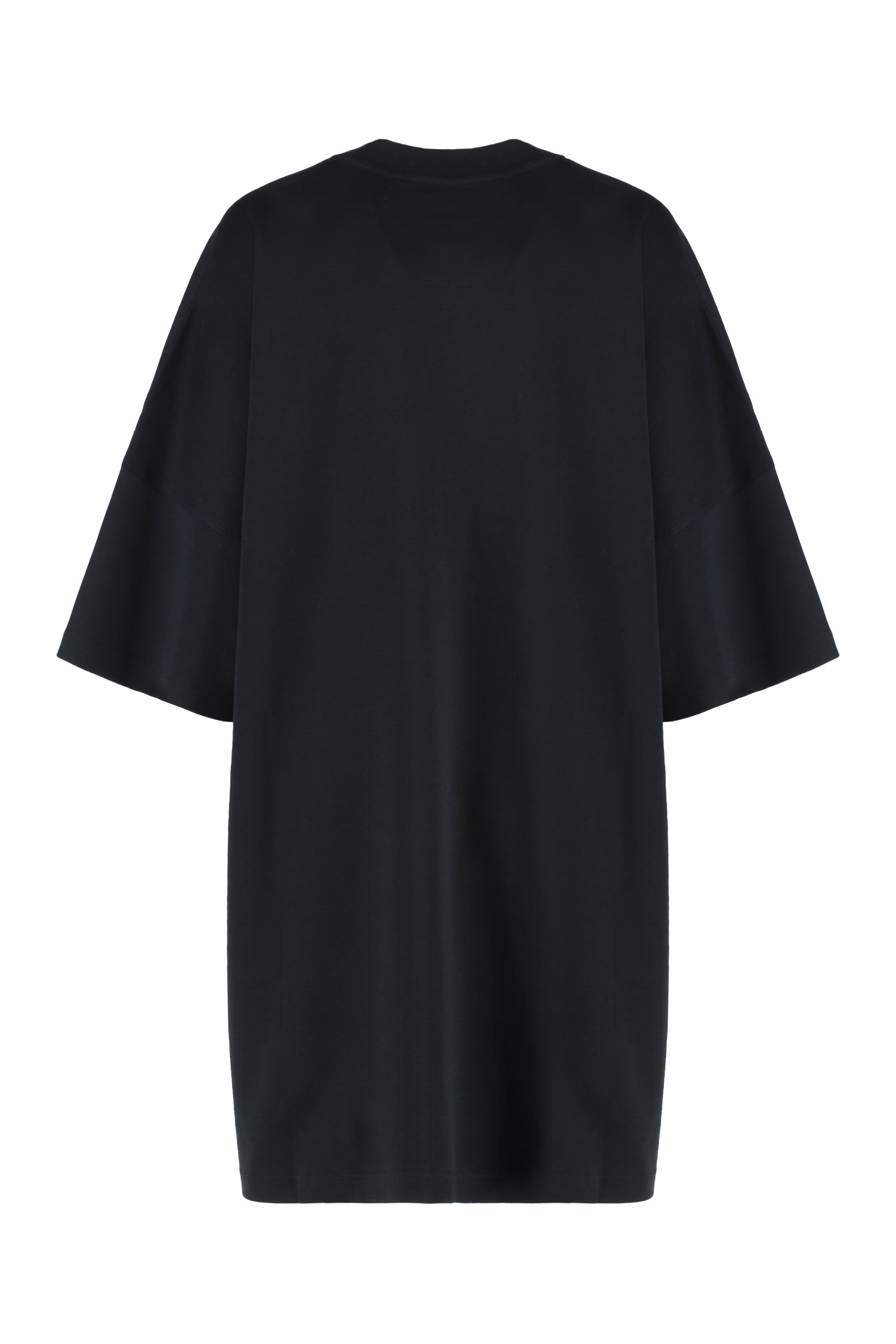 MOSCHINO COUTURE Ribbed Collar Cotton Mini-Dress