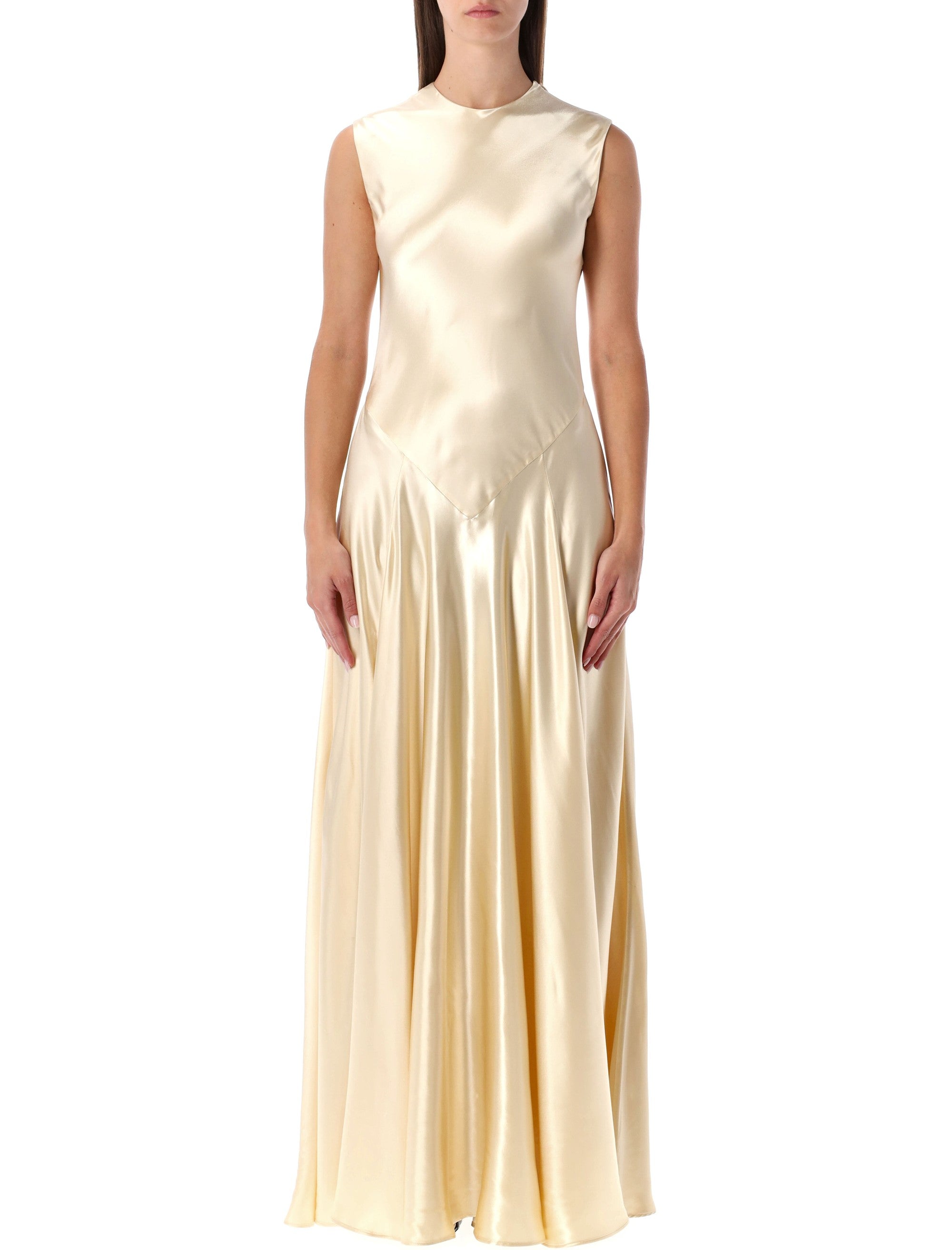 ALBERTA FERRETI Timeless Long Satin Dress - Size 40