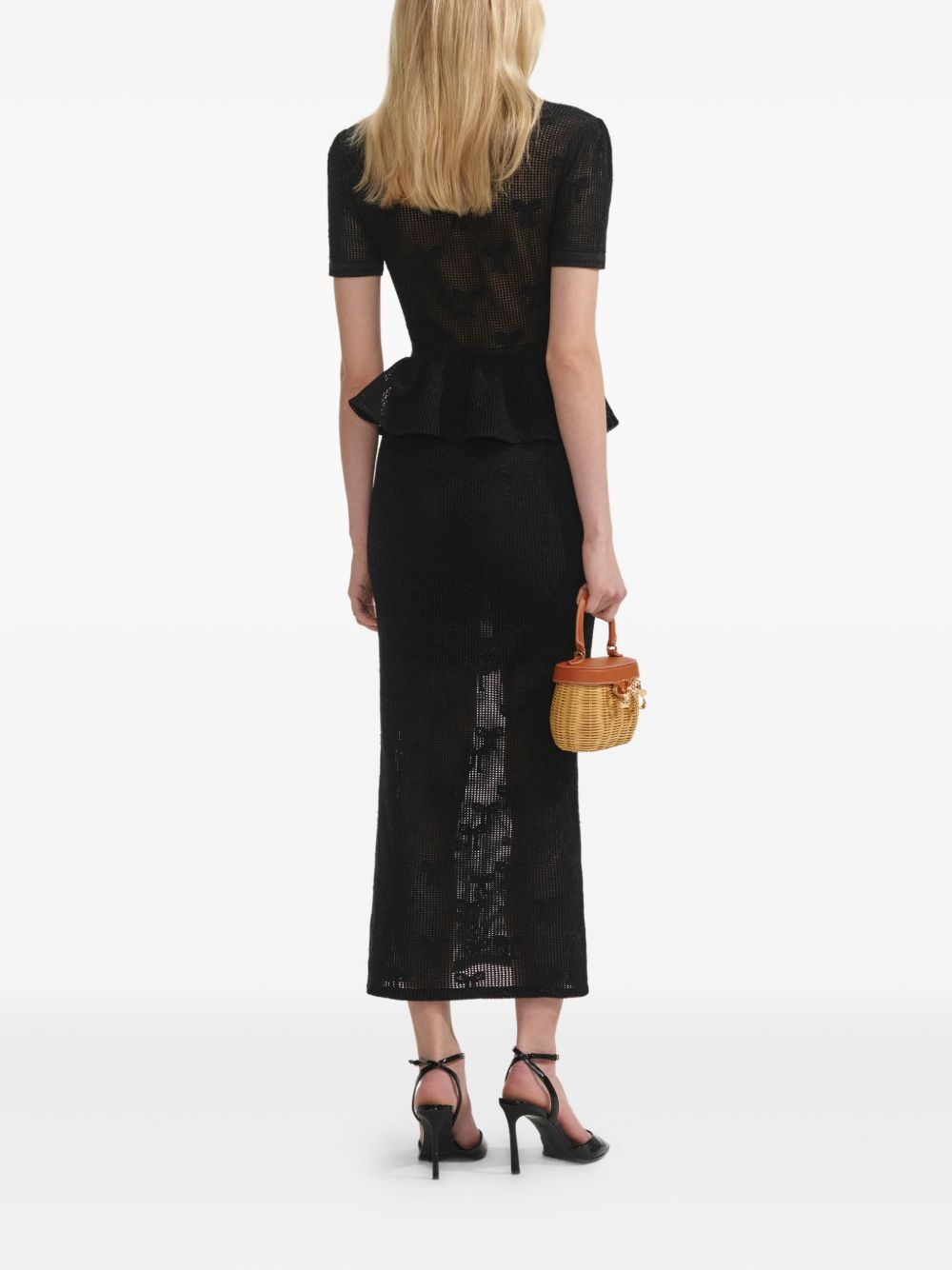 SELF-PORTRAIT Floral Embroidered Flared Dress