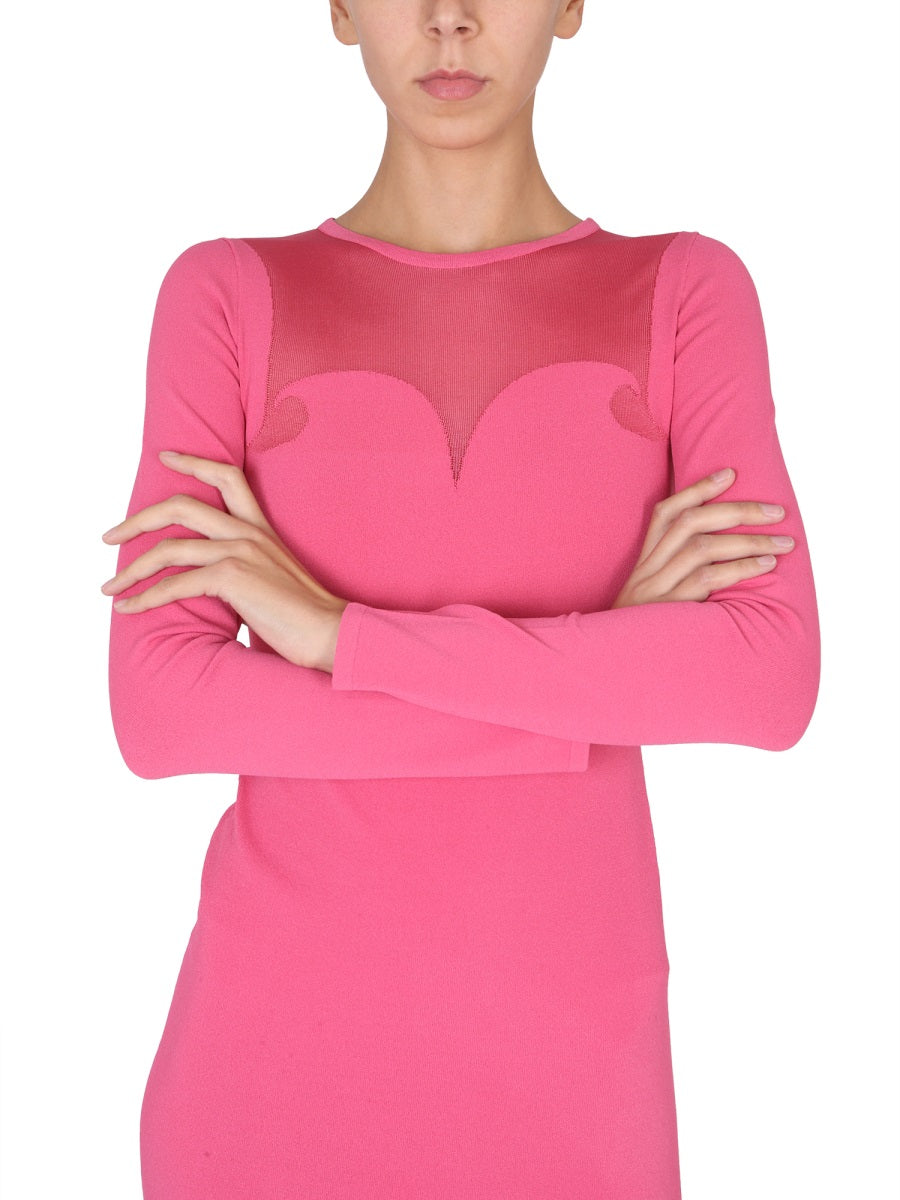 MOSCHINO COUTURE Slim Fit Dress with Gyro Necklace