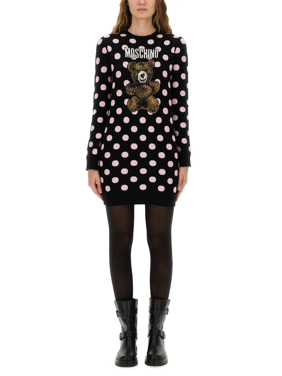 MOSCHINO COUTURE Chic Virgin Wool Dress for Women - FW25
