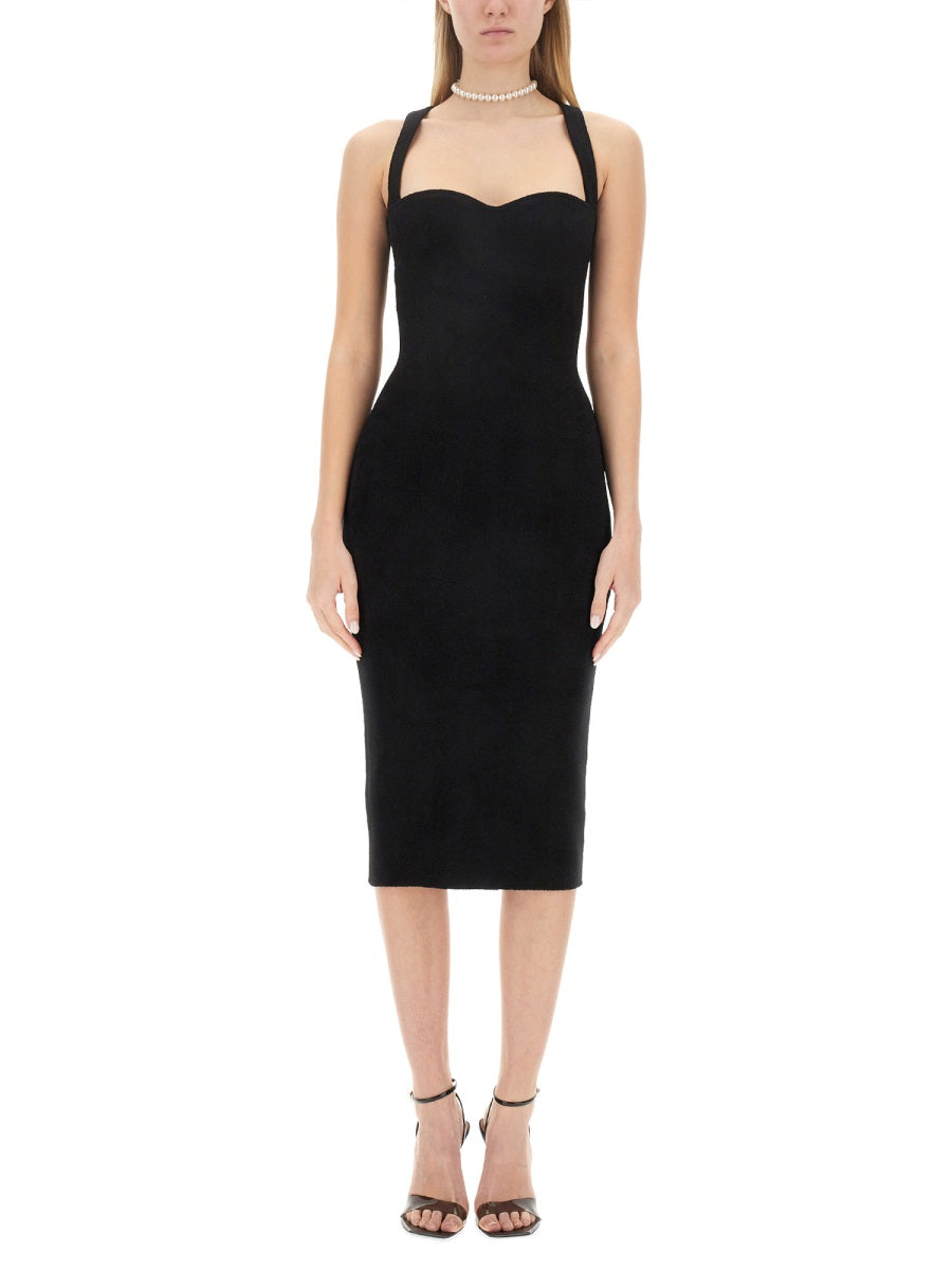 PHILOSOPHY DI LORENZO SERAFINI Elegant Slim Fit Midi Dress - Size 40