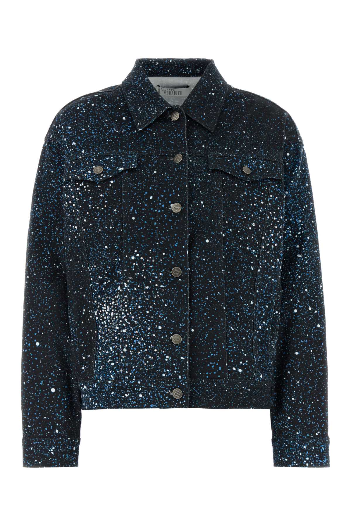 GIUSEPPE DI MORABITO Printed Stretch Denim Jacket for Women