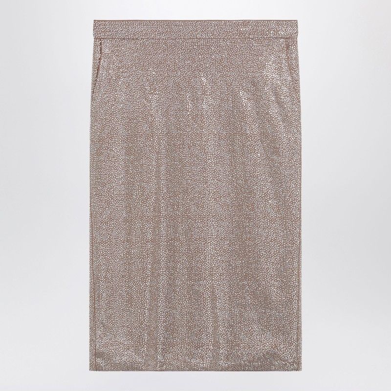 GIUSEPPE DI MORABITO MIDI SKIRT WITH SILVER RHINESTONES