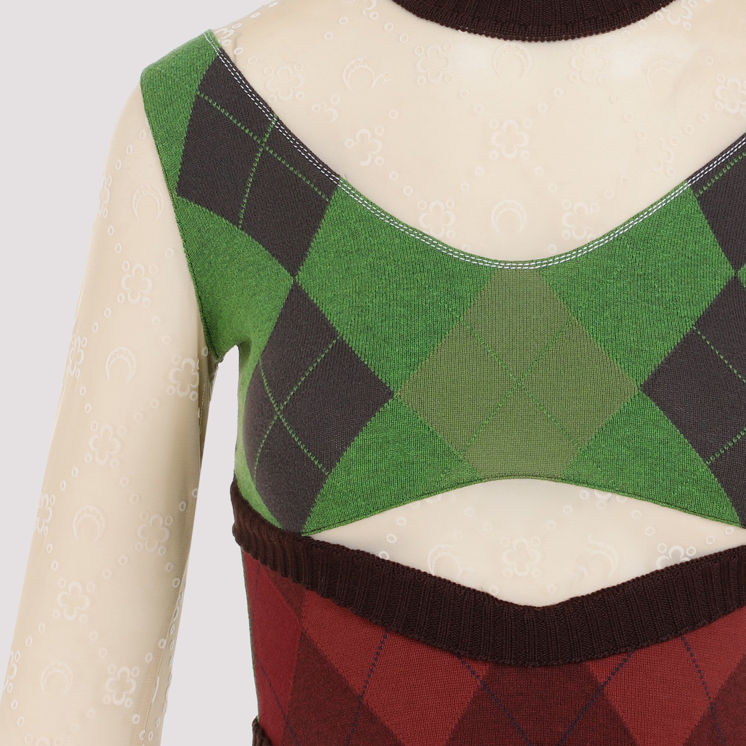MARINE SERRE Fitted Mini Dress - Made with Regenerated Fabrics