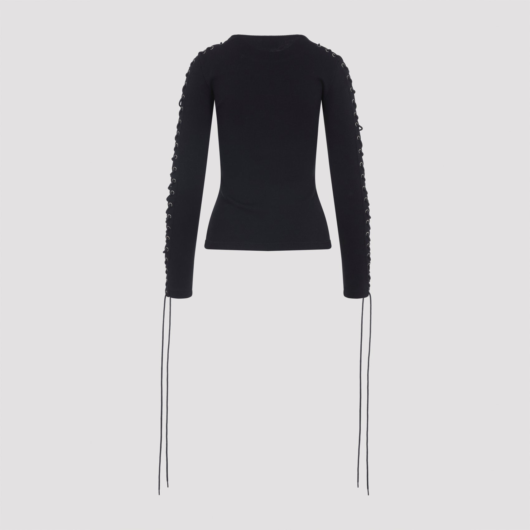 BALENCIAGA Men's Lace-Up Long Sleeve T-Shirt