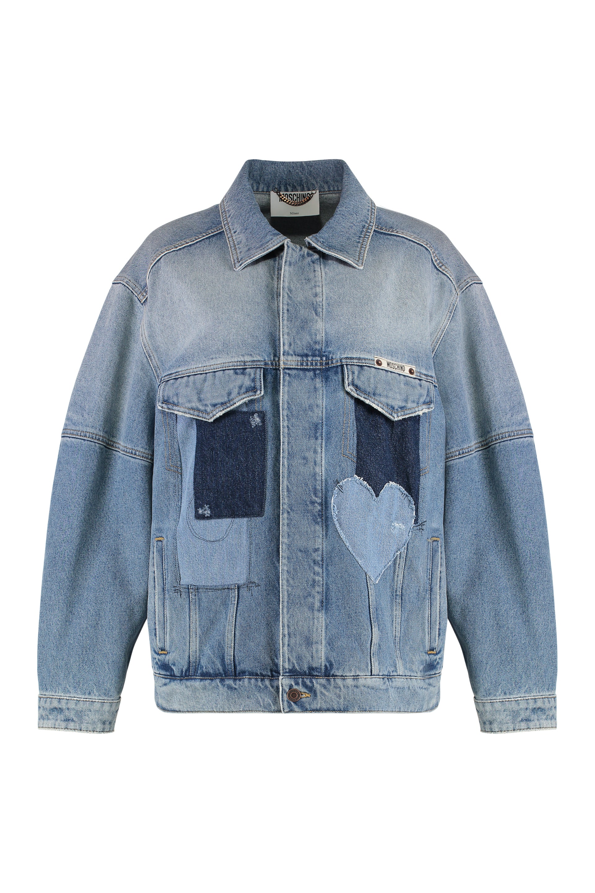 MOSCHINO COUTURE Women's Denim Jacket with Buttoned Flap Pockets