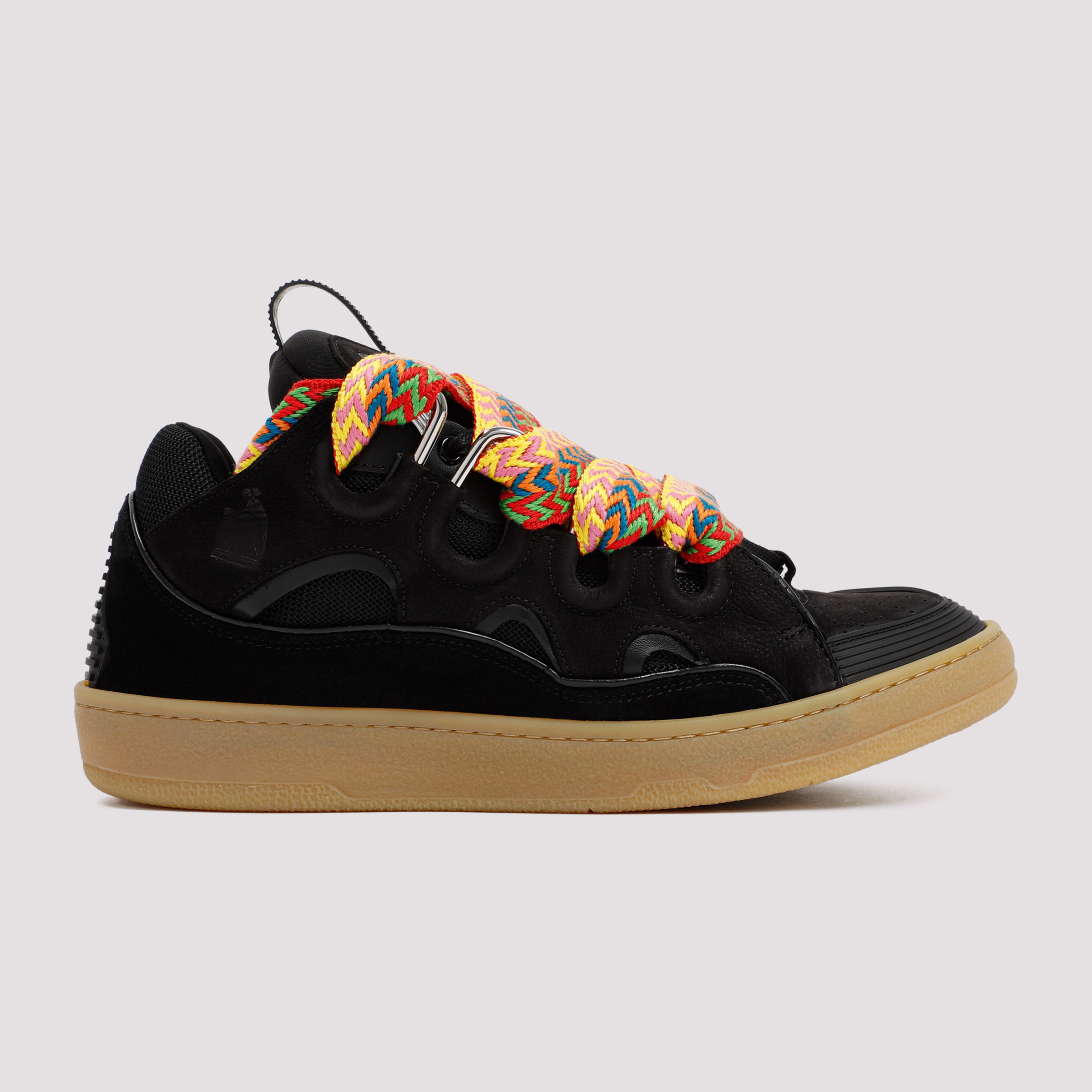 LANVIN Suede Leather Curb Sneakers
