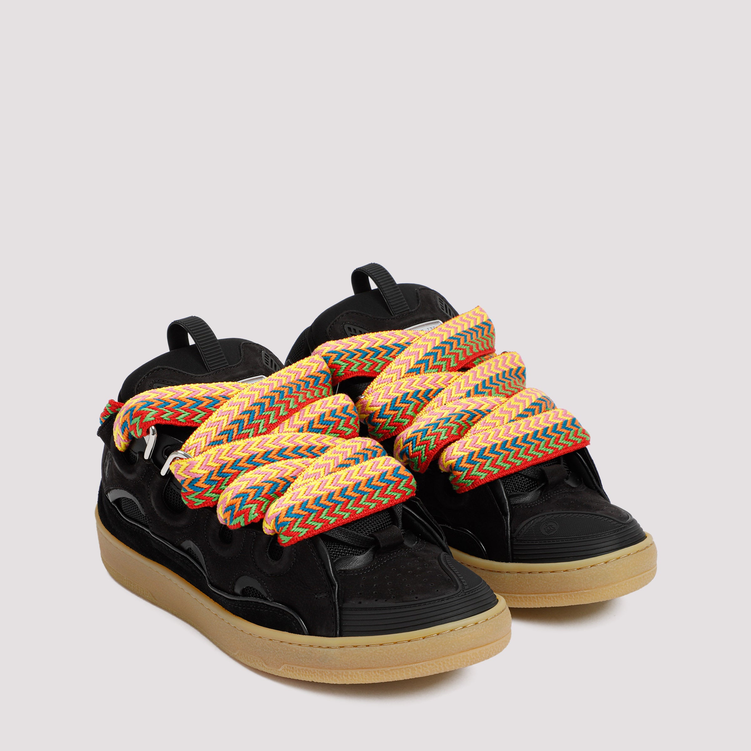 LANVIN Suede Leather Curb Sneakers