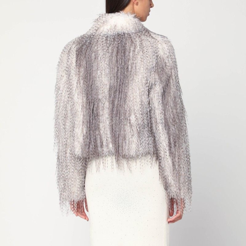 GIUSEPPE DI MORABITO Short Eco Fur Coat with Classic Lapels