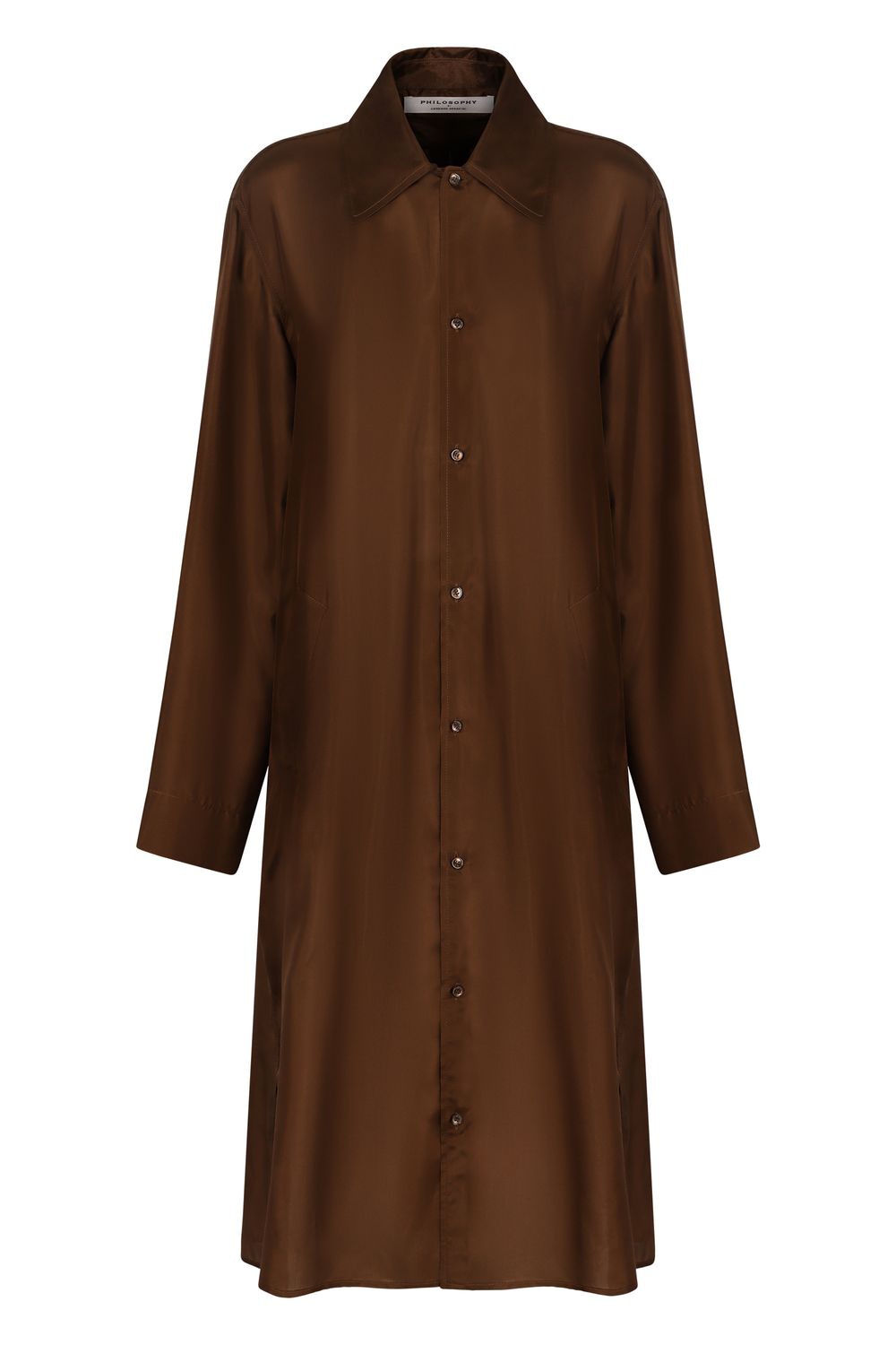 PHILOSOPHY DI LORENZO SERAFINI Silk Jacket with Shirt Style Collar